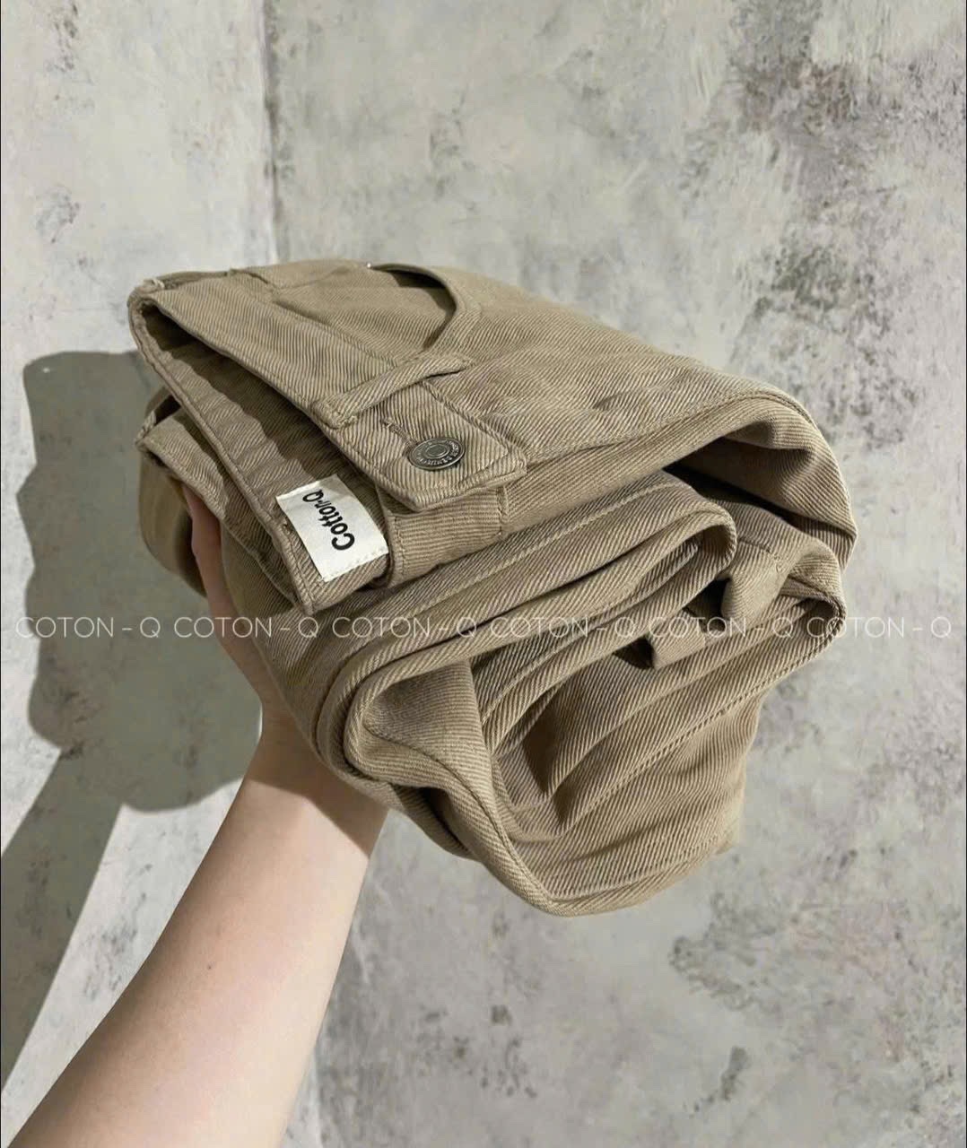 QNU607 - QUẦN JEANS SUÔNG NÂU CỐM