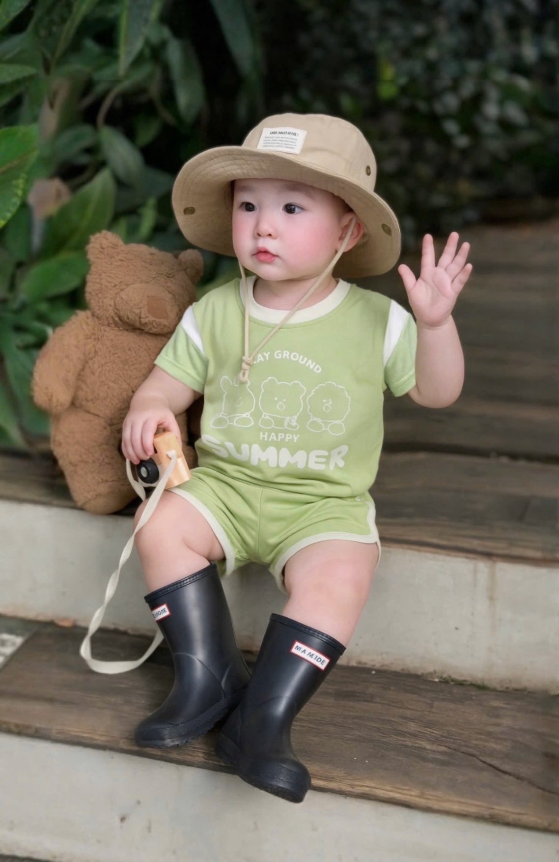T744 - SET 2 BỘ ĐÙI BÉ TRAI SUMMER KEM PHỐI XANH BƠ