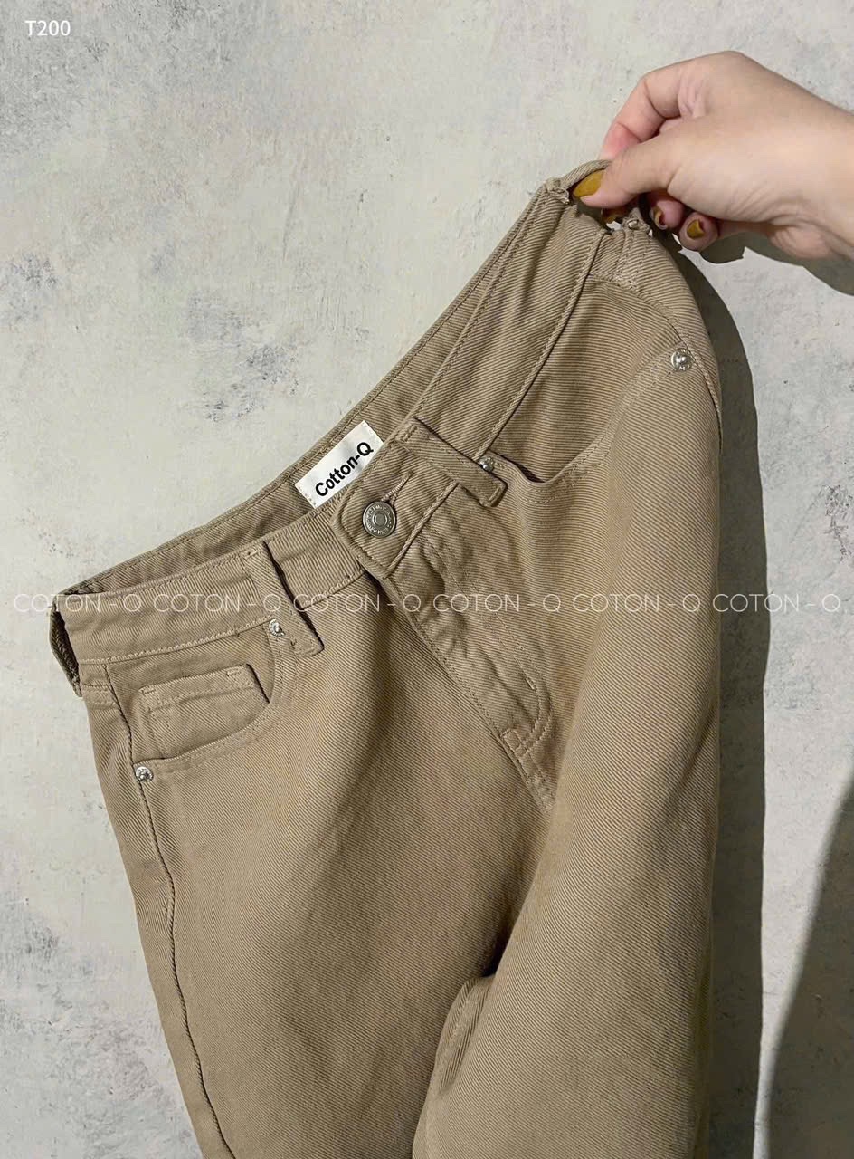 QNU607 - QUẦN JEANS SUÔNG NÂU CỐM