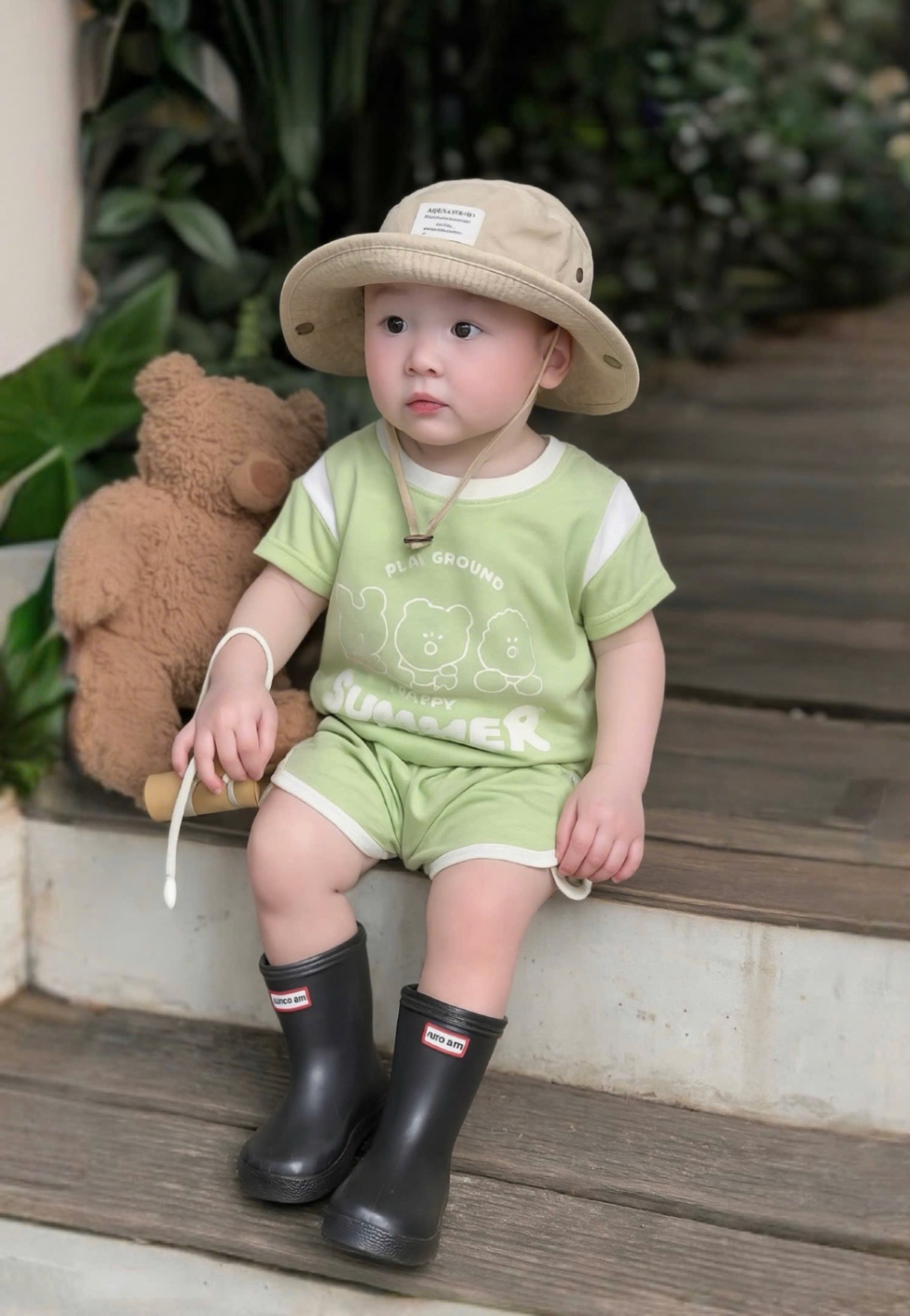 T744 - SET 2 BỘ ĐÙI BÉ TRAI SUMMER KEM PHỐI XANH BƠ