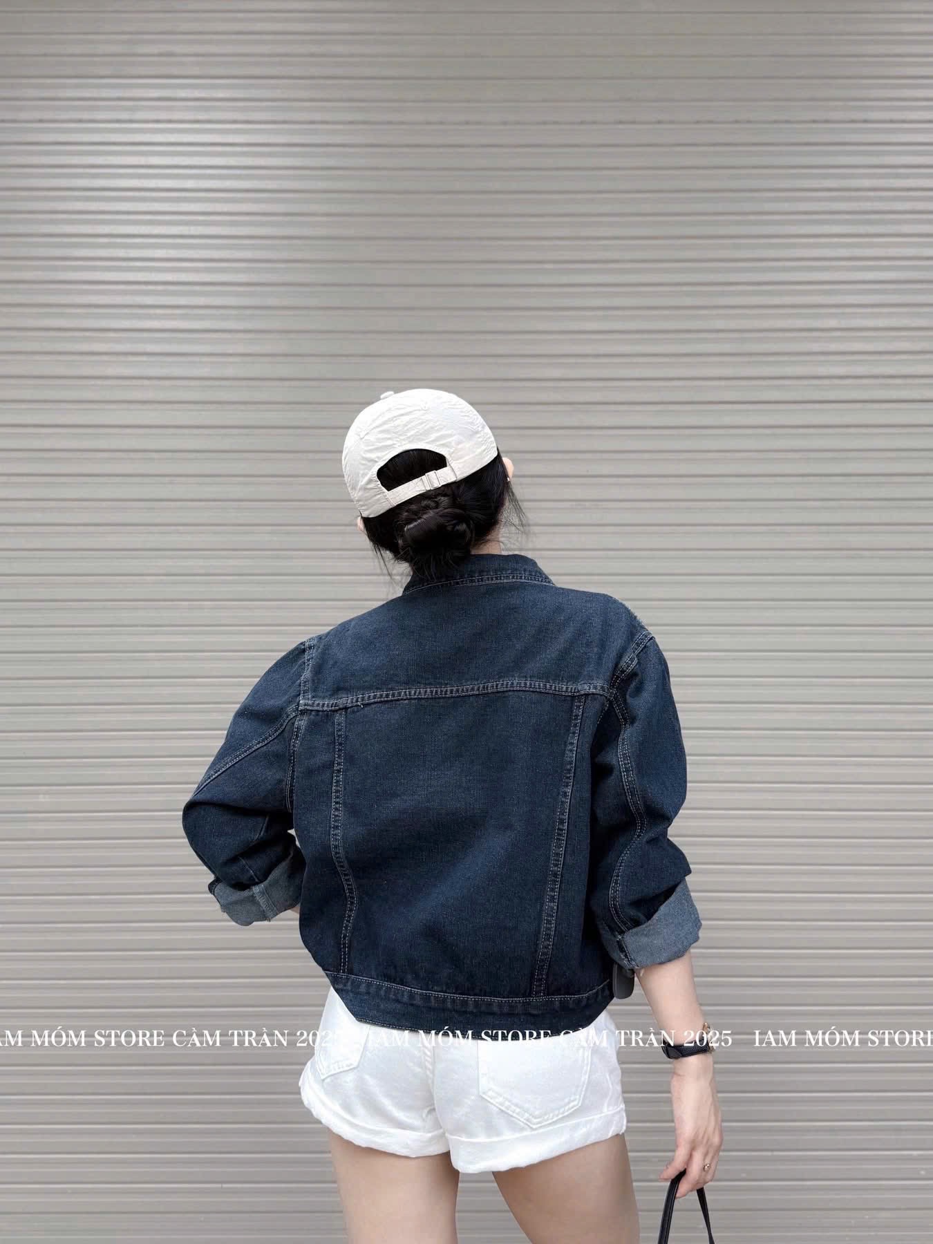 ANU248 - ÁO KHOÁC BÒ XANH NỮ 2 TÚI