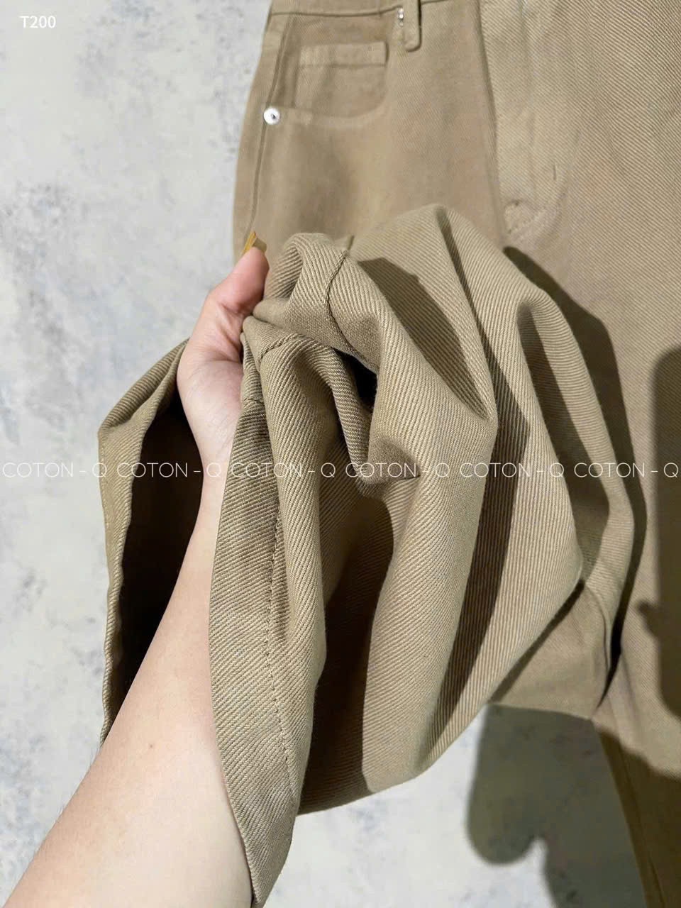QNU607 - QUẦN JEANS SUÔNG NÂU CỐM