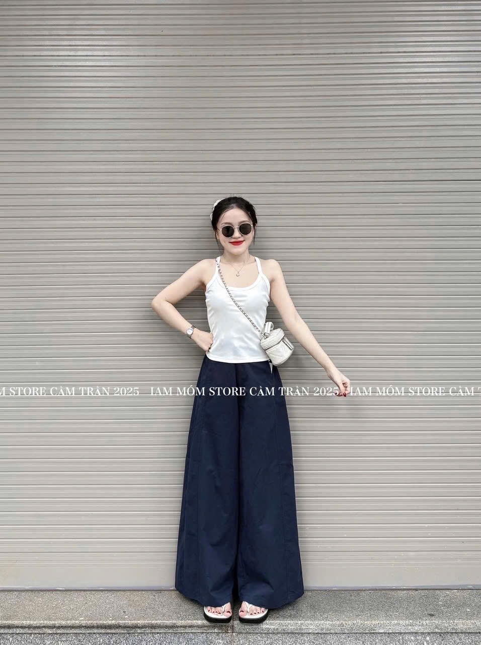 QNU610 - QUẦN KAKI LỤA ỐNG RỘNG CHUN SAU