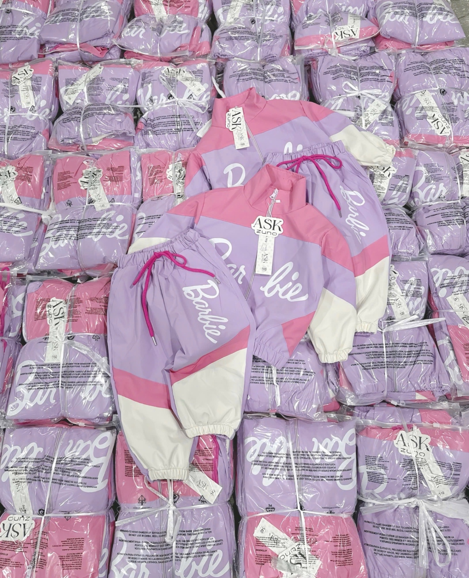 (Hàng chờ) G651 - BỘ GIÓ BÉ GÁI Barbie PHỐI HỒNG TÍM