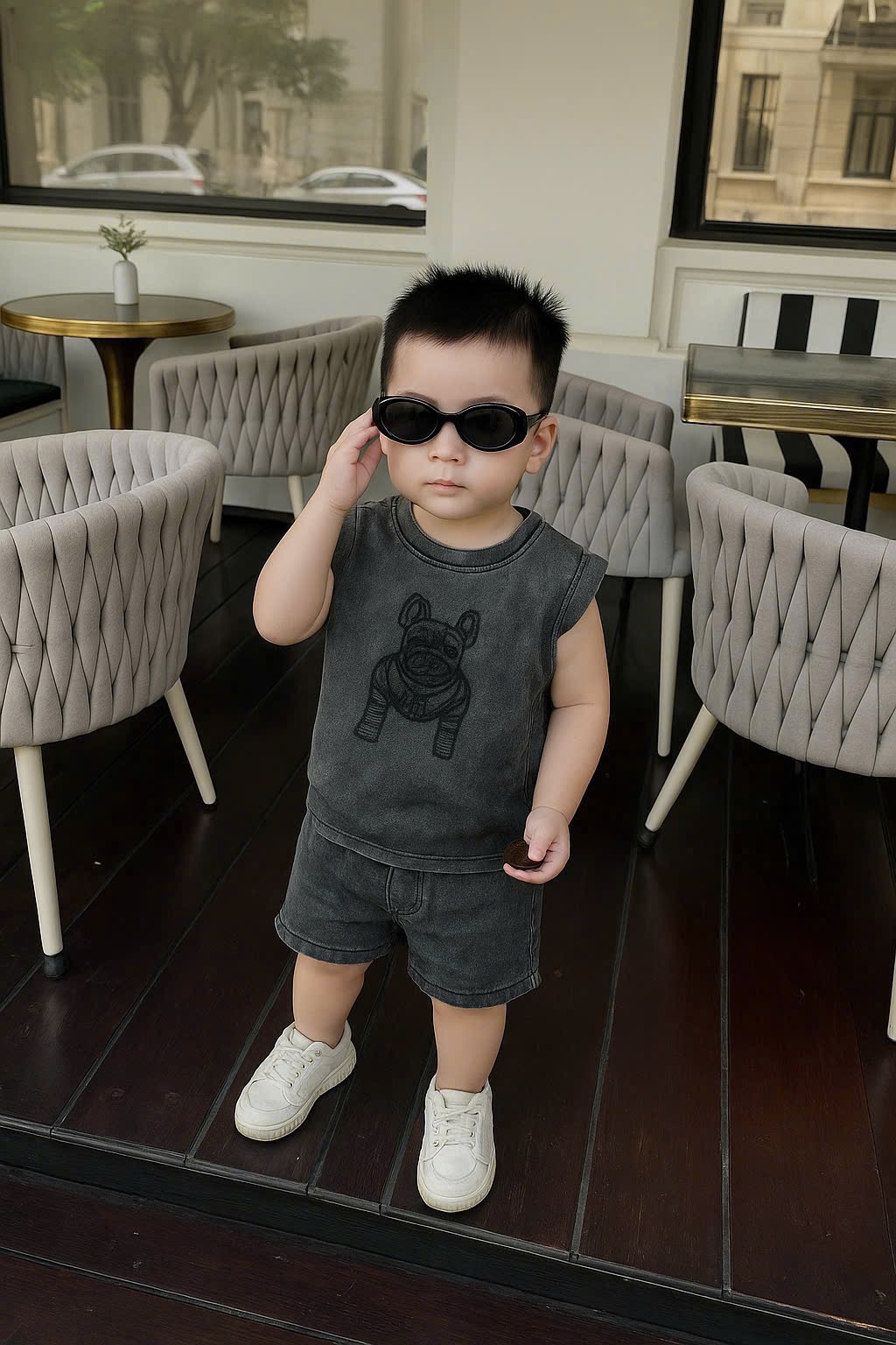 T784 - BỘ ĐÙI BÉ TRAI BA LỖ LOANG XÁM CHÓ MẶT XỆ