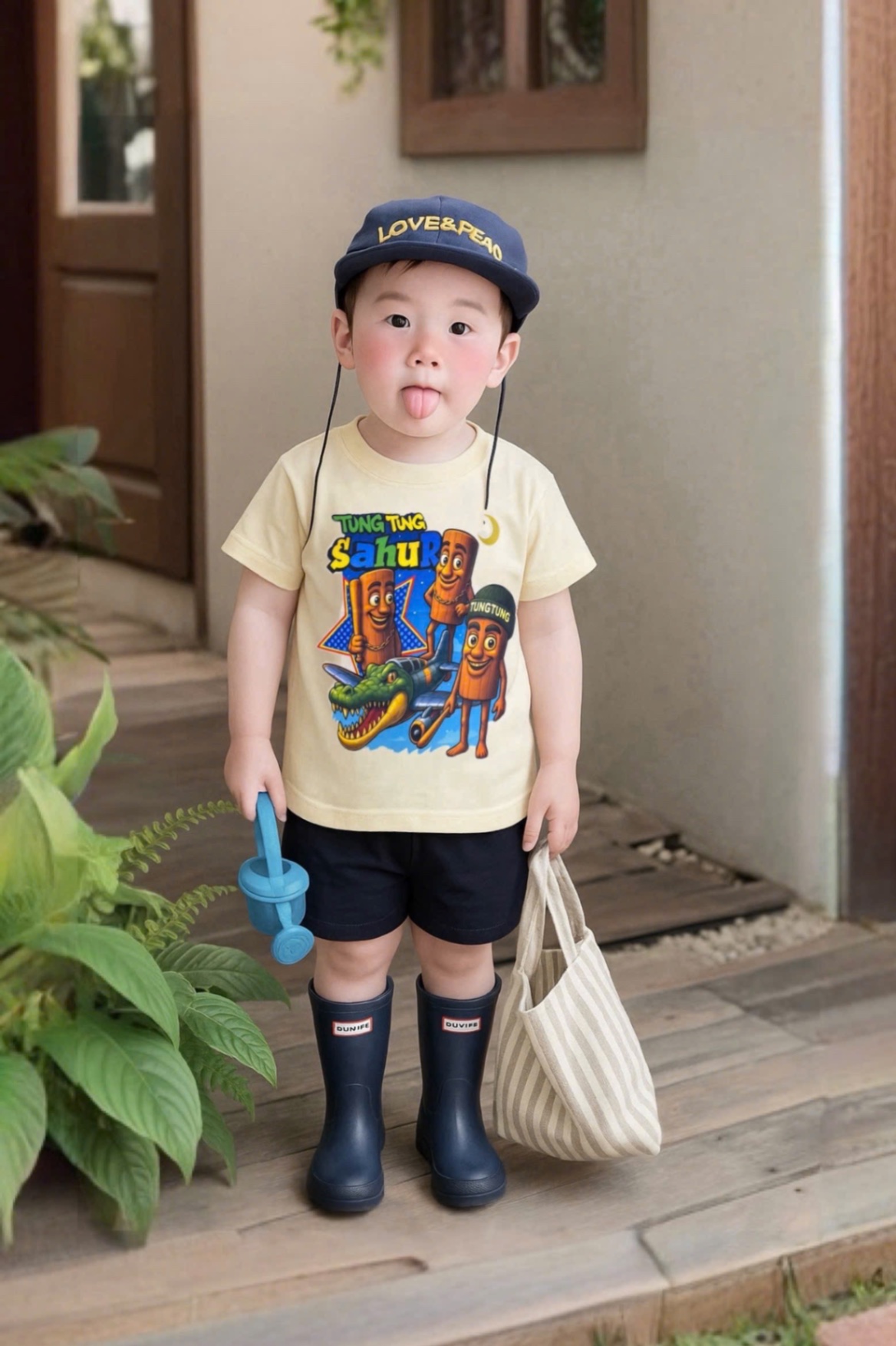 T763 - BỘ ĐÙI BÉ TRAI Tungtung Sahur QUẦN ĐEN