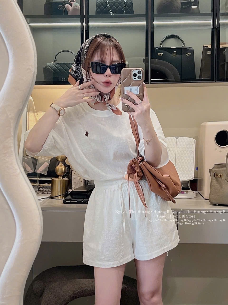 S105 - SET NỮ CỘC ĐŨI TRẮNG THÊU KỊ SĨ KÈM KHĂN