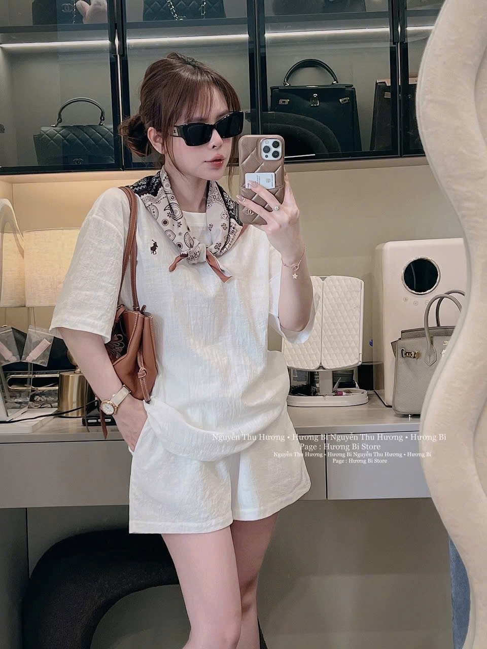 S105 - SET NỮ CỘC ĐŨI TRẮNG THÊU KỊ SĨ KÈM KHĂN