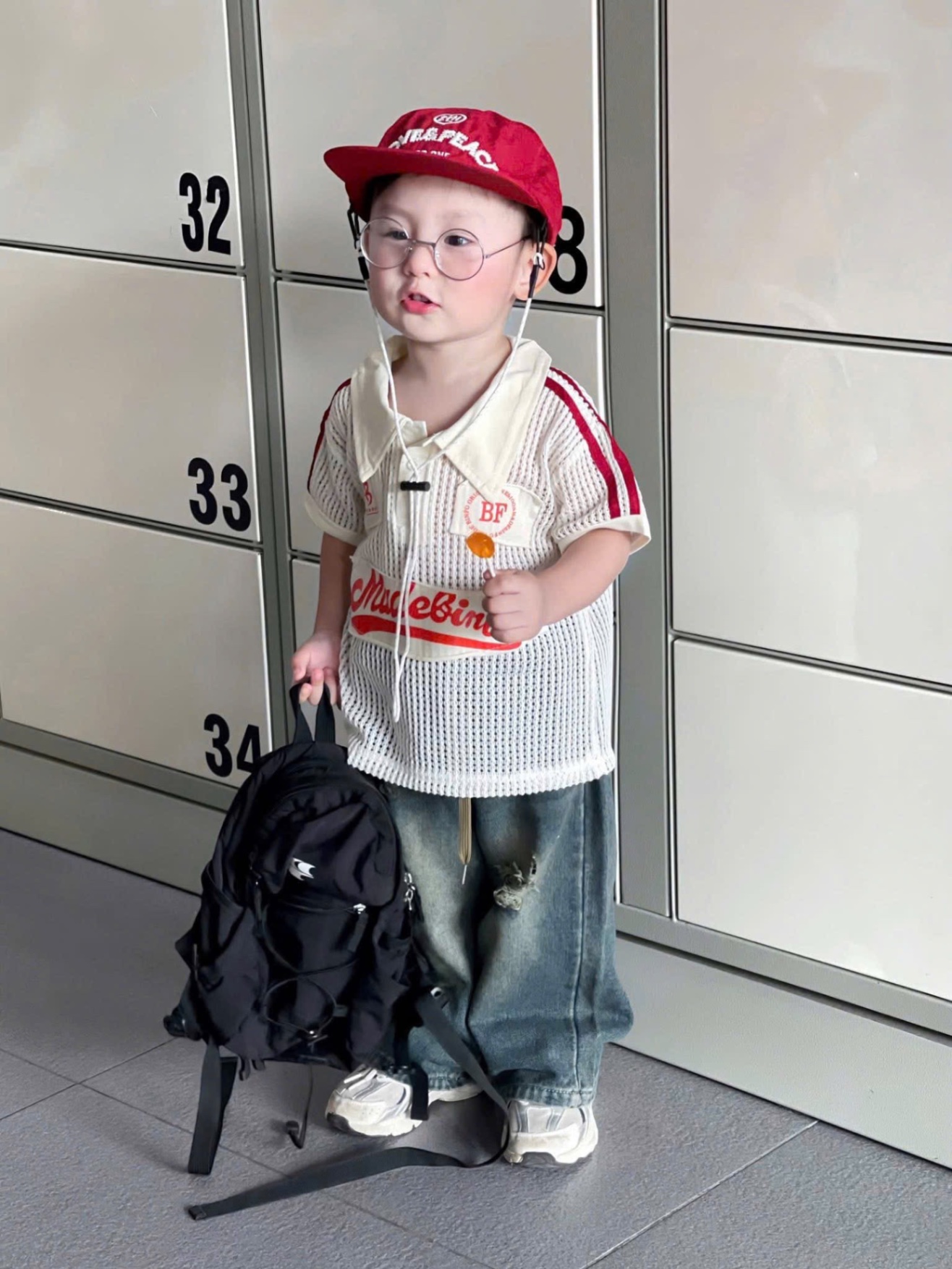 T792 - SET BÉ TRAI ÁO POLO LƯỚI BF QUẦN BÒ