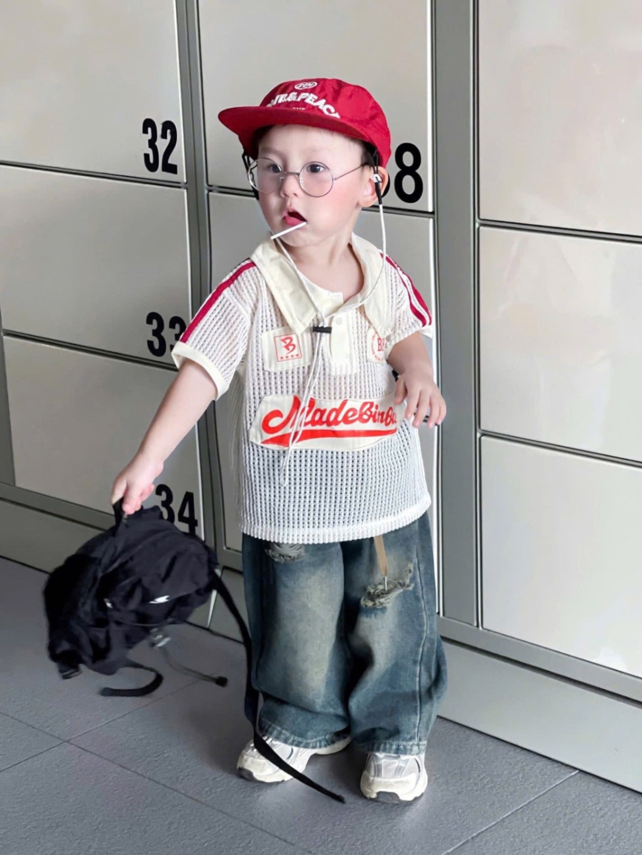 T792 - SET BÉ TRAI ÁO POLO LƯỚI BF QUẦN BÒ