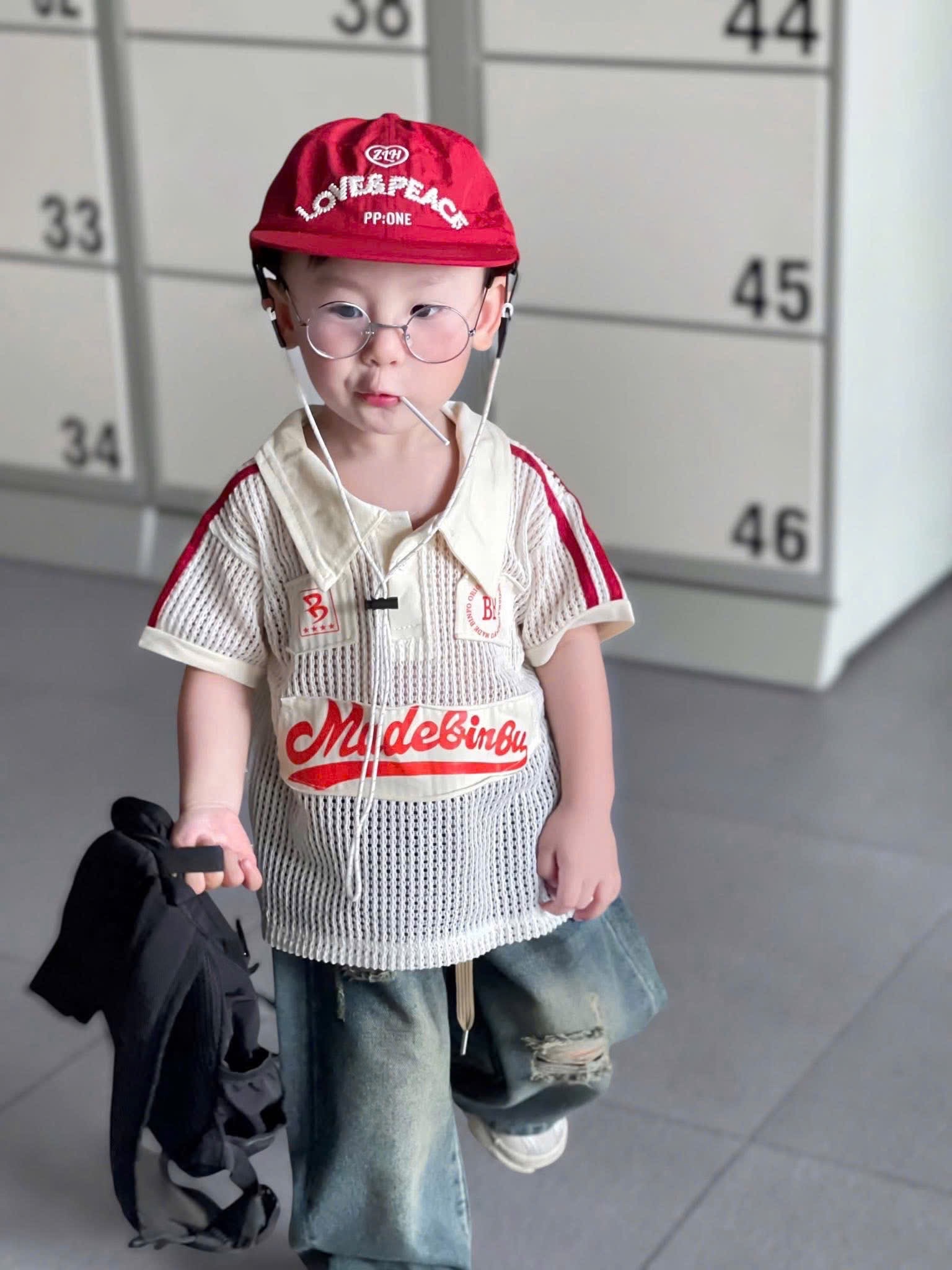 T792 - SET BÉ TRAI ÁO POLO LƯỚI BF QUẦN BÒ