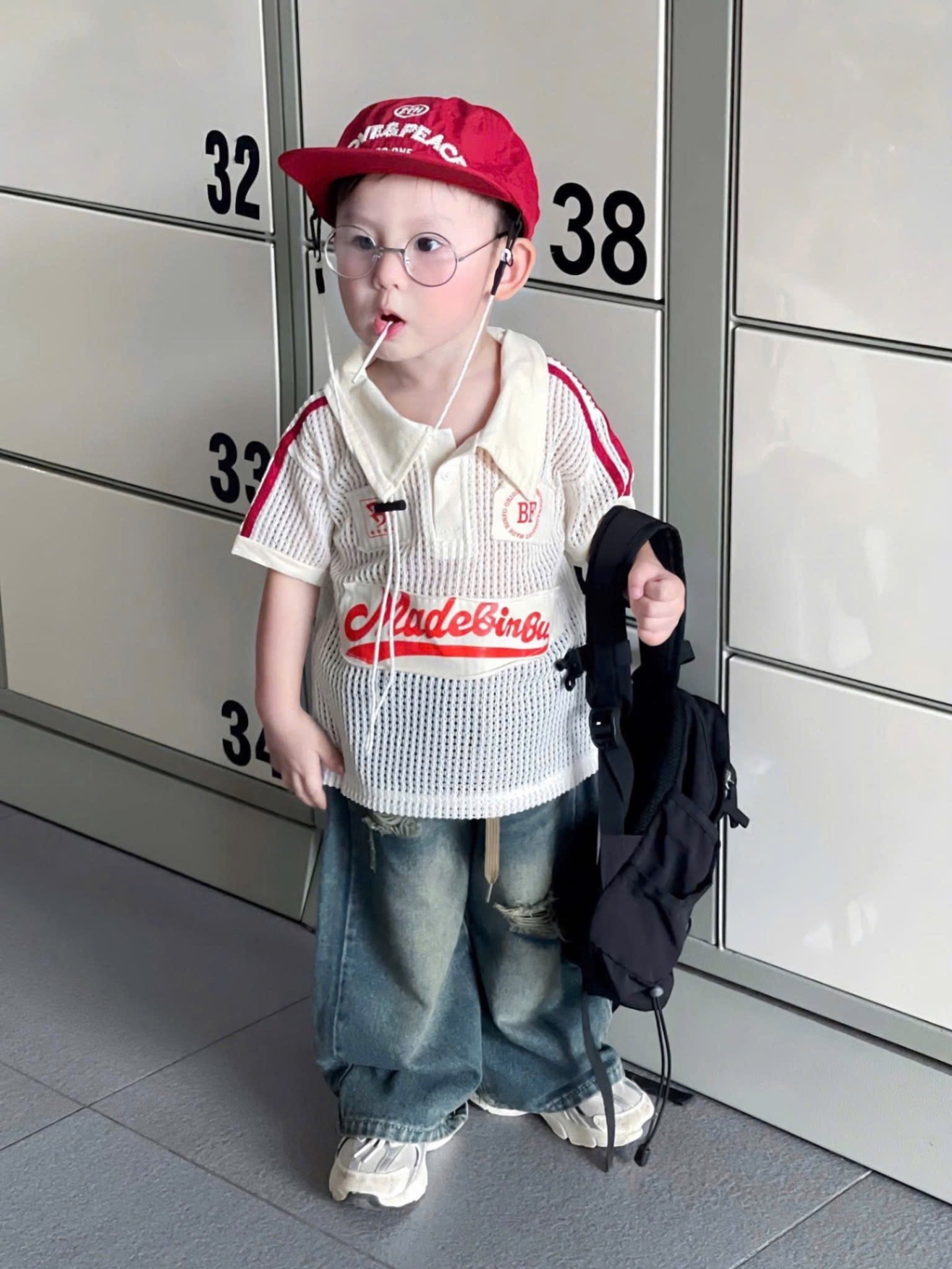 T792 - SET BÉ TRAI ÁO POLO LƯỚI BF QUẦN BÒ