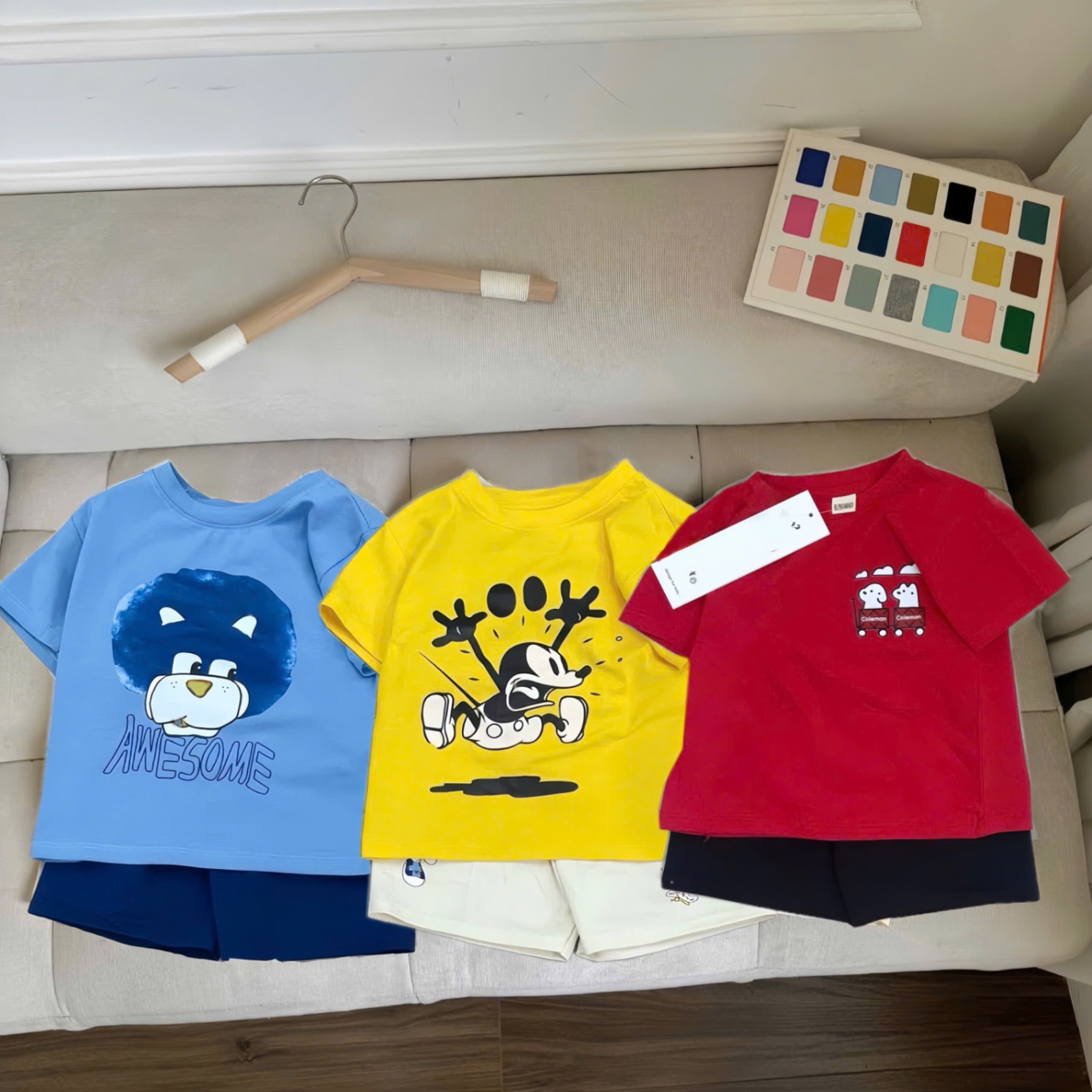 T815 - SET 3 BỘ ĐÙI BÉ TRAI AWESOME xanh đỏ vàng