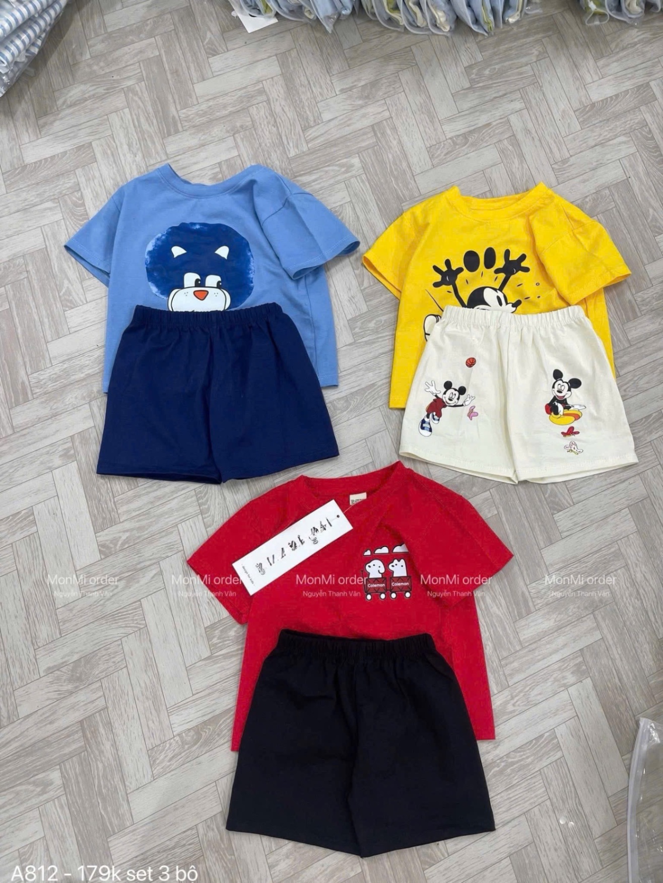 T815 - SET 3 BỘ ĐÙI BÉ TRAI AWESOME xanh đỏ vàng