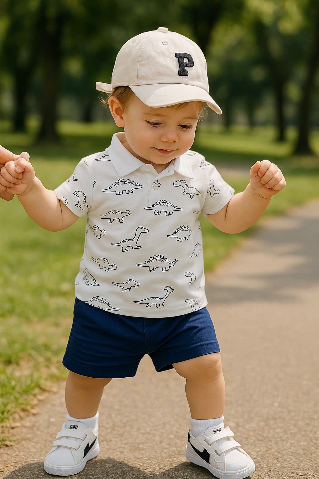 T821 - SET 2 BỘ ĐÙI BÉ TRAI POLO KHỦNG LONG QUẦN THAN BE