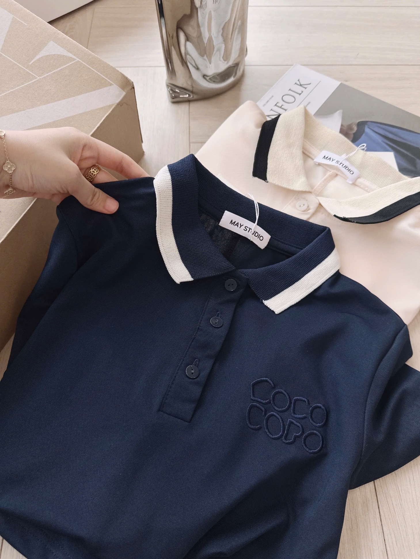 V483 - VÁY POLO NỮ SUÔNG XOÈ CỔ PHỐI