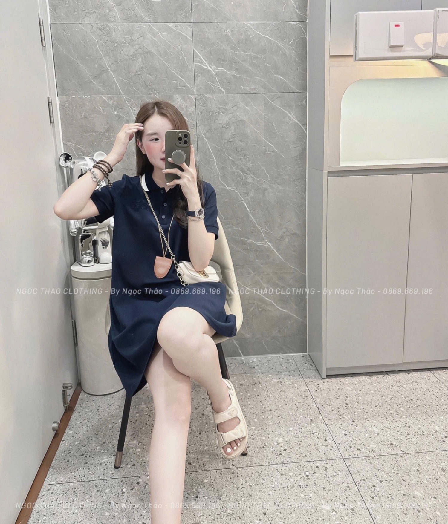 V483 - VÁY POLO NỮ SUÔNG XOÈ CỔ PHỐI