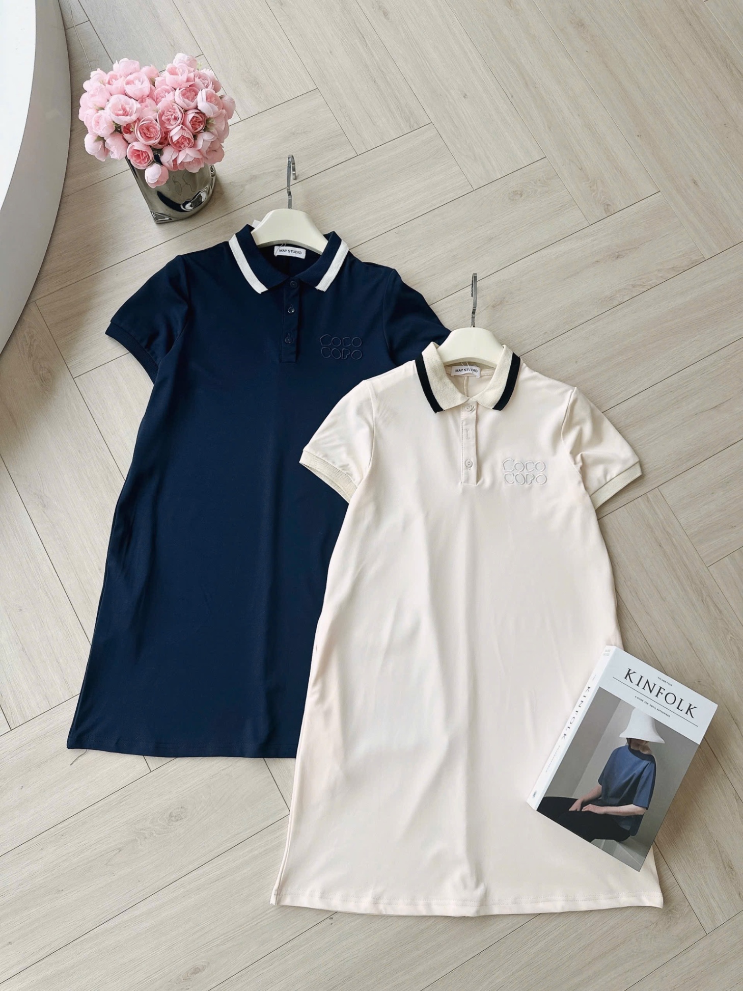 V483 - VÁY POLO NỮ SUÔNG XOÈ CỔ PHỐI