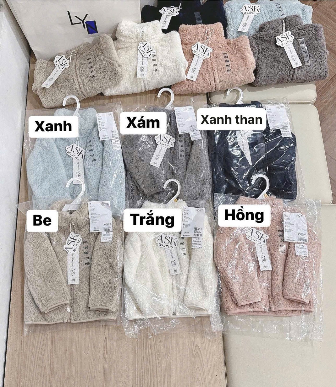 AB755 - ÁO KHOÁC LÔNG MỀM BÉ 6M