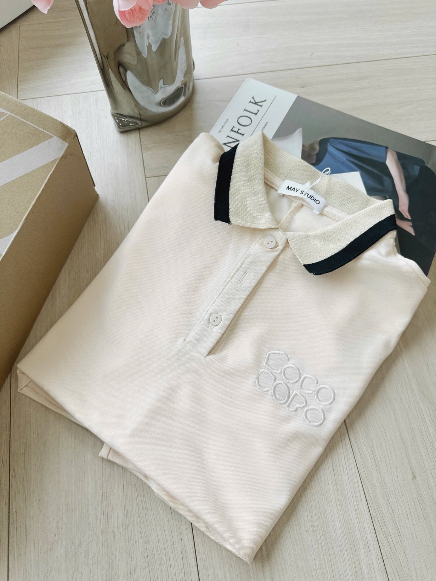 V483 - VÁY POLO NỮ SUÔNG XOÈ CỔ PHỐI