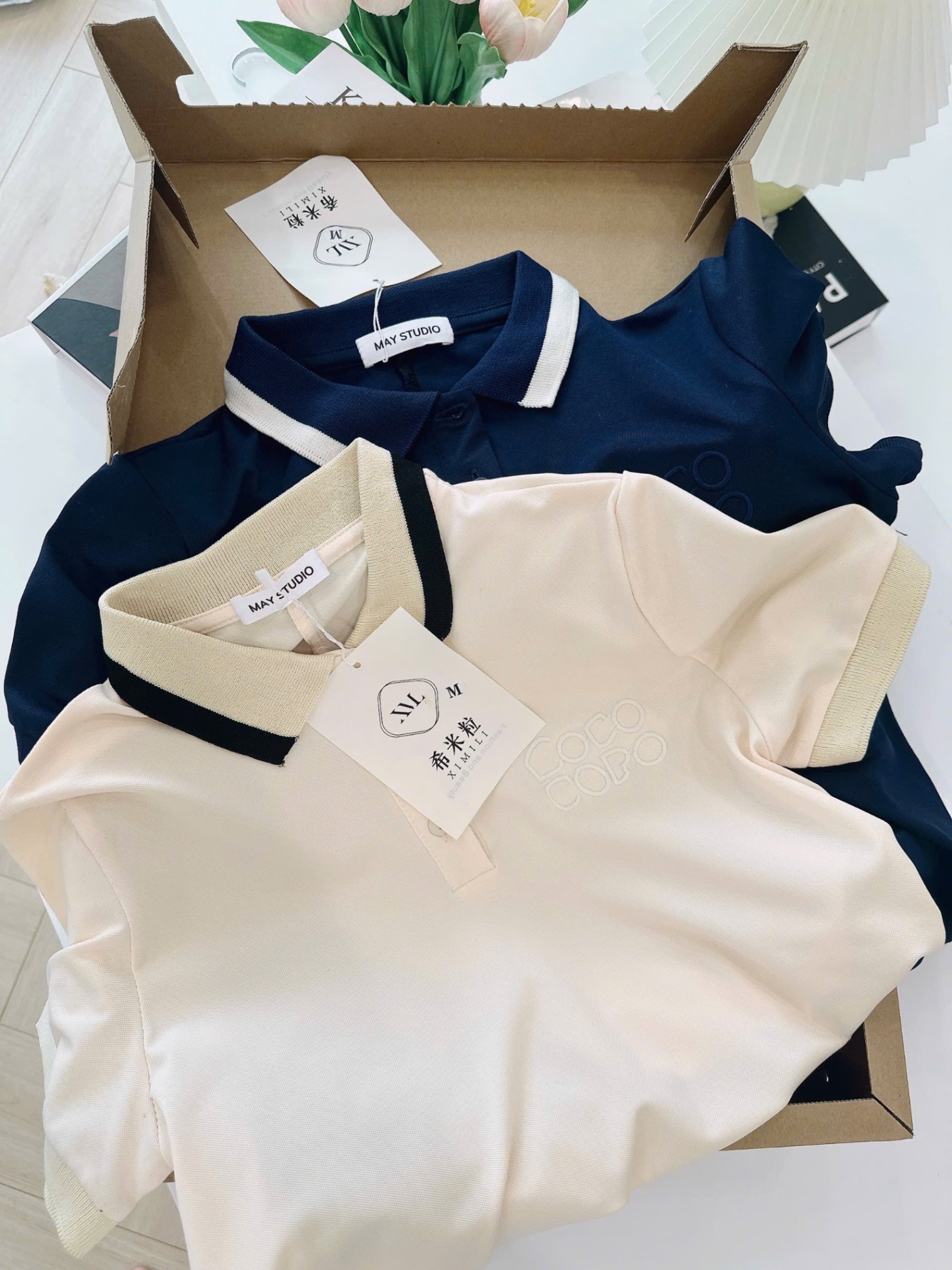 V483 - VÁY POLO NỮ SUÔNG XOÈ CỔ PHỐI