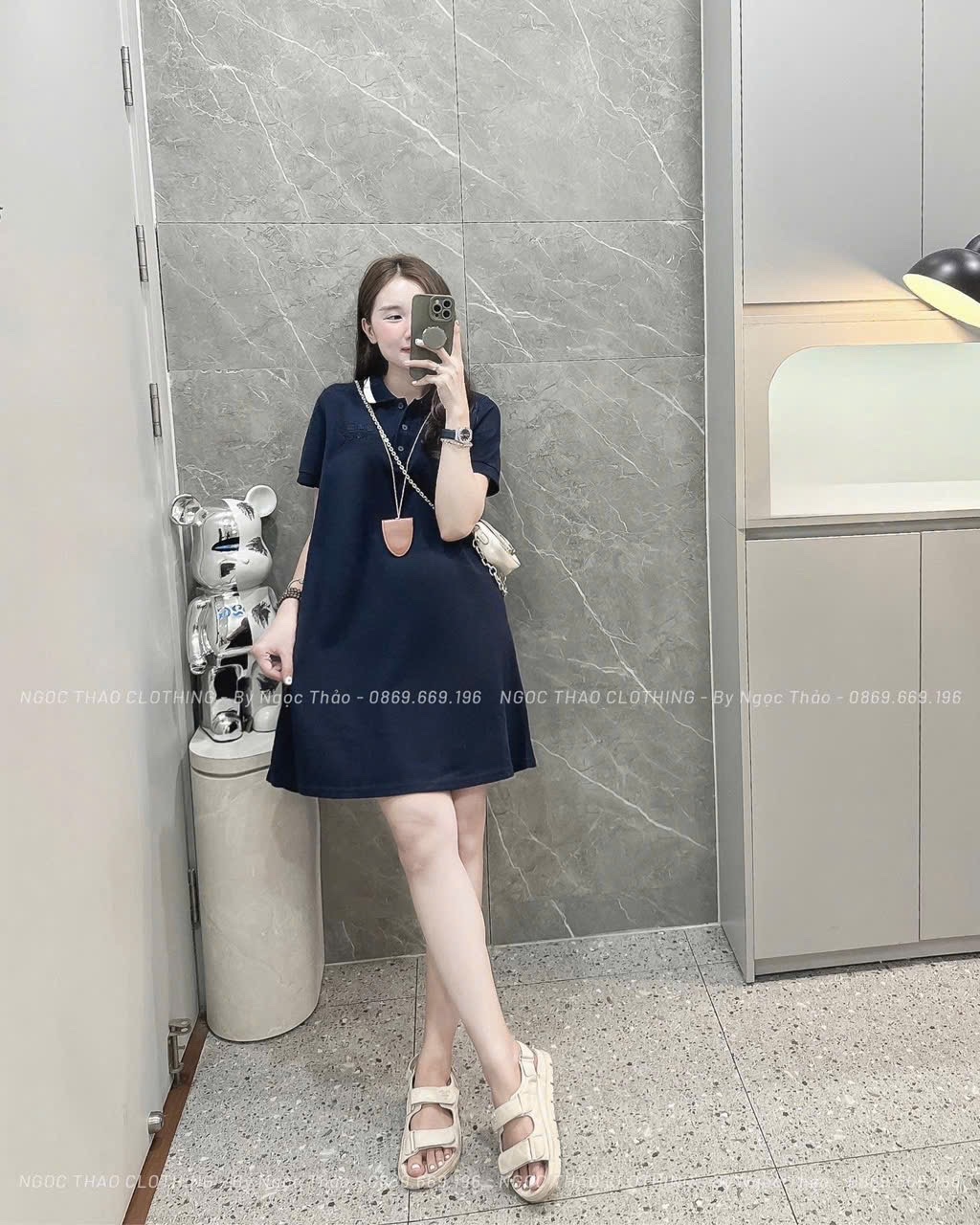 V483 - VÁY POLO NỮ SUÔNG XOÈ CỔ PHỐI