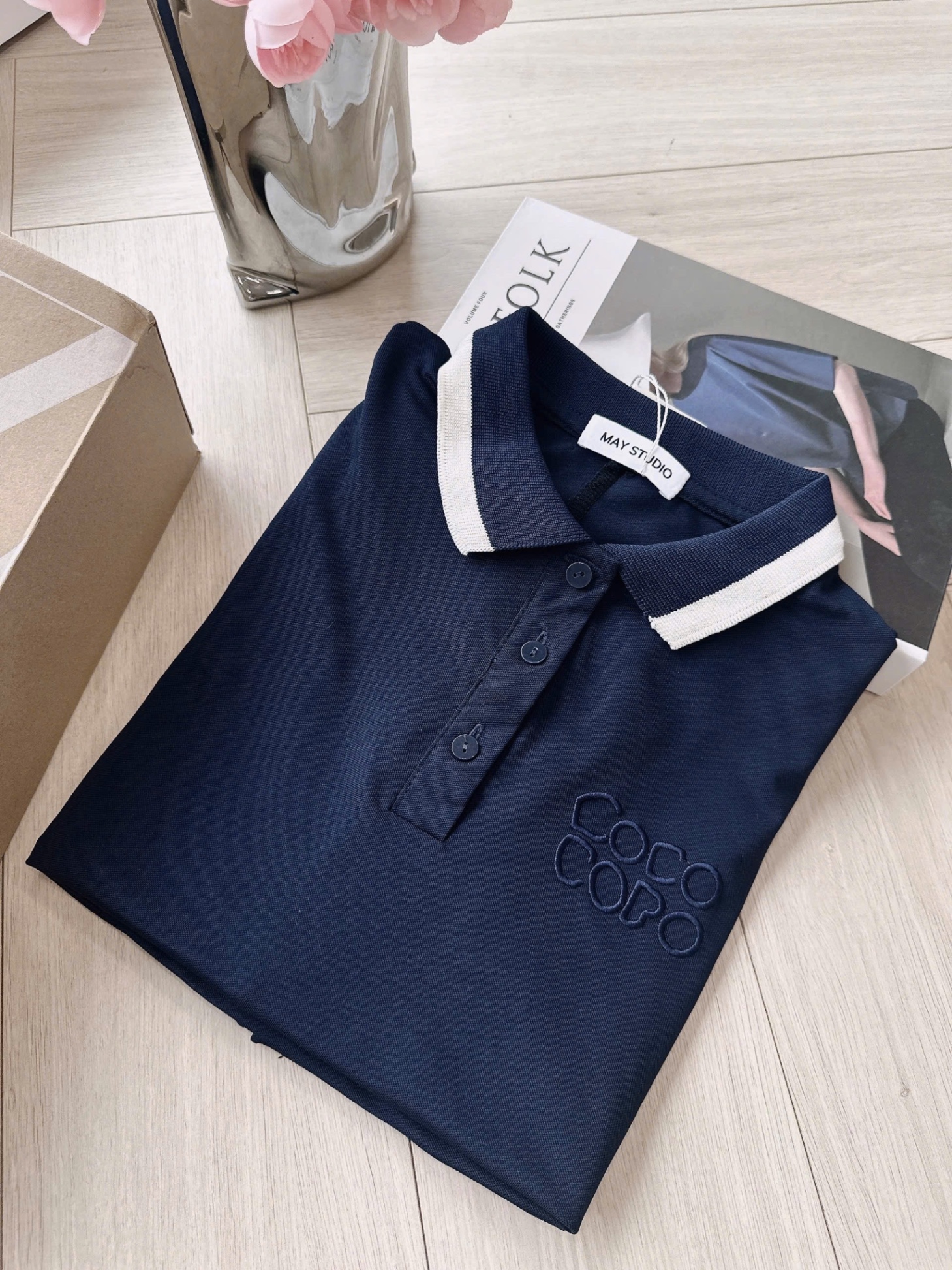 V483 - VÁY POLO NỮ SUÔNG XOÈ CỔ PHỐI