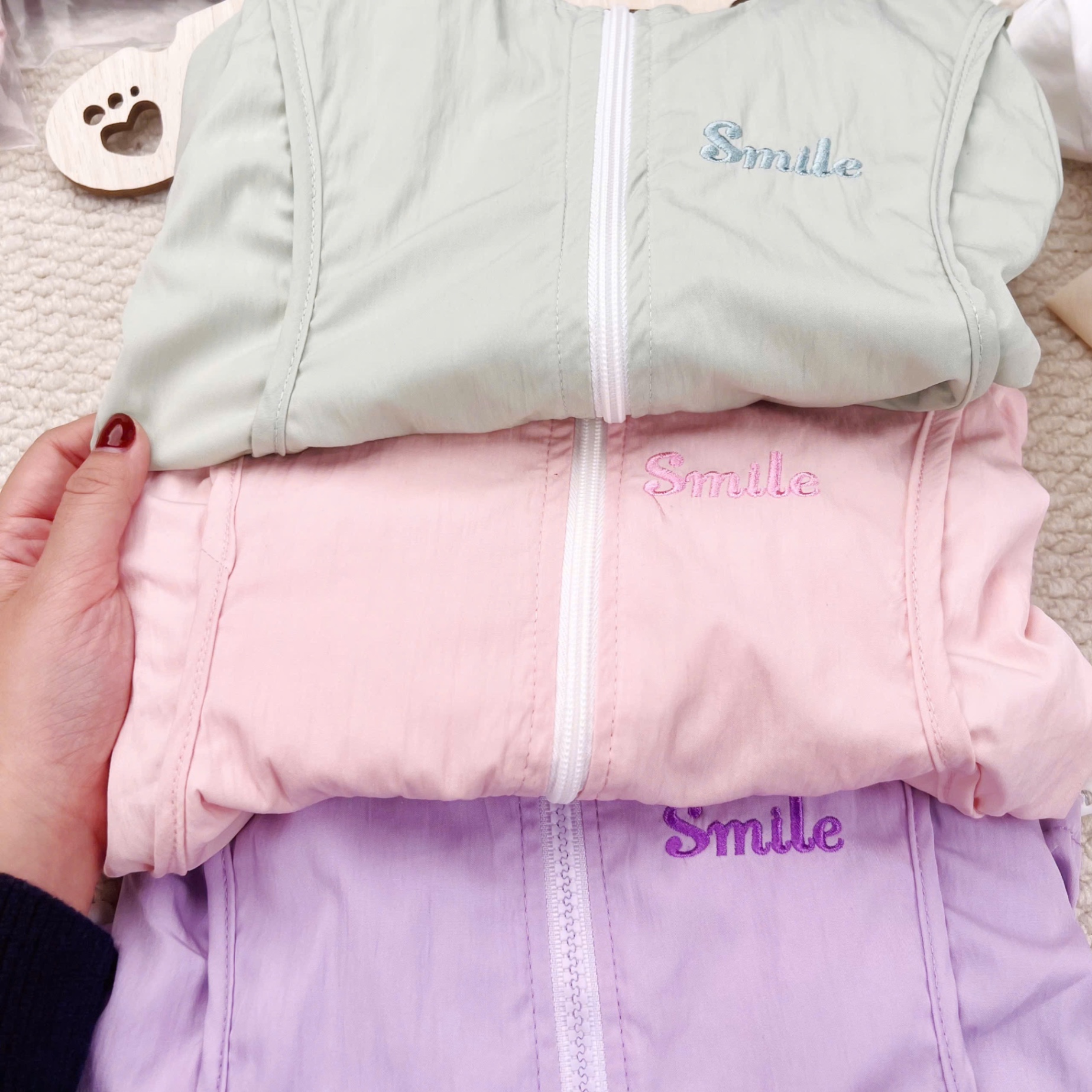 AB759 - ÁO KHOÁC GIÓ CHO BÉ MŨ LIỀN Smile