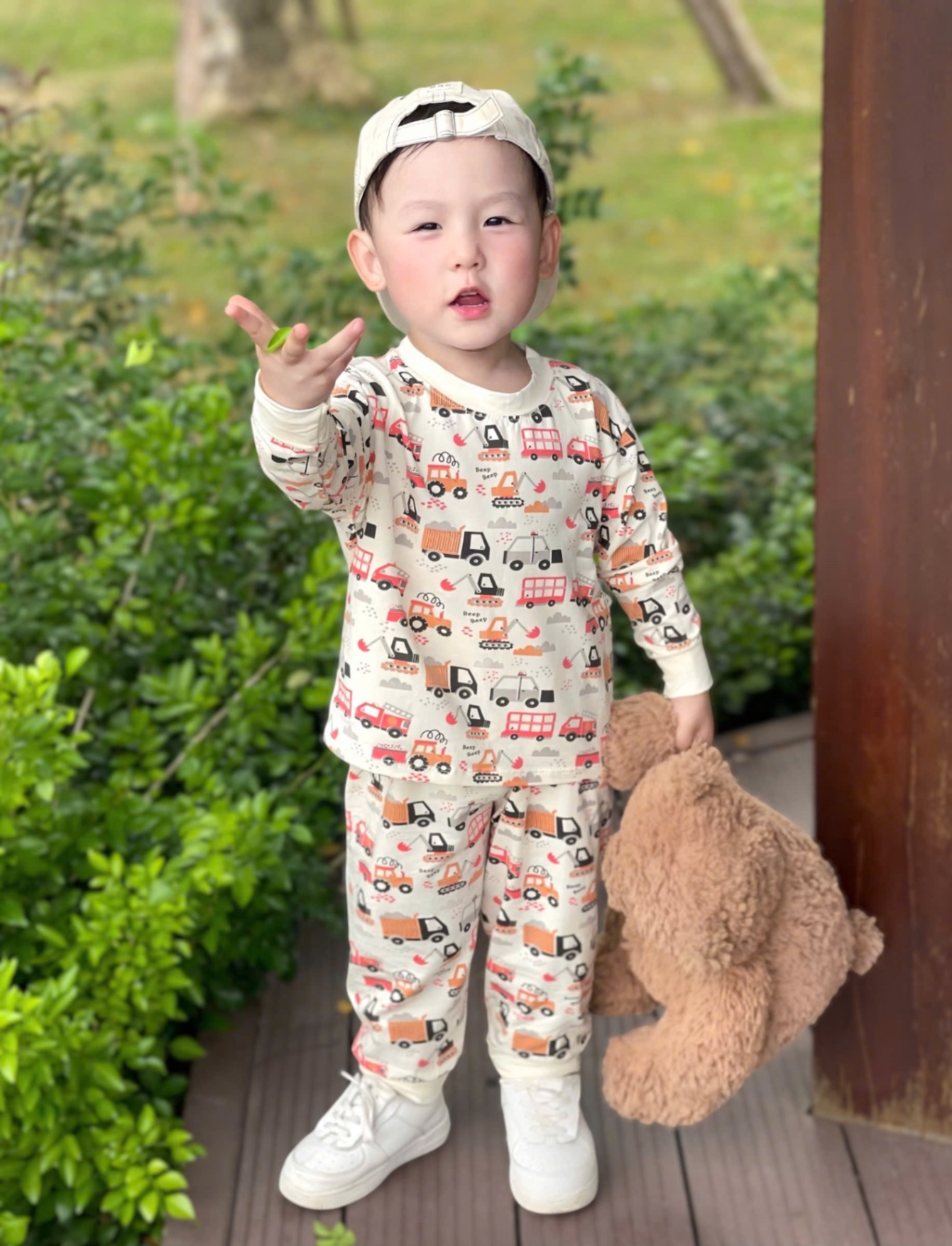 T856 - SET 2 BỘ BÉ TRAI DÀI TAY OTO kẻ trắng