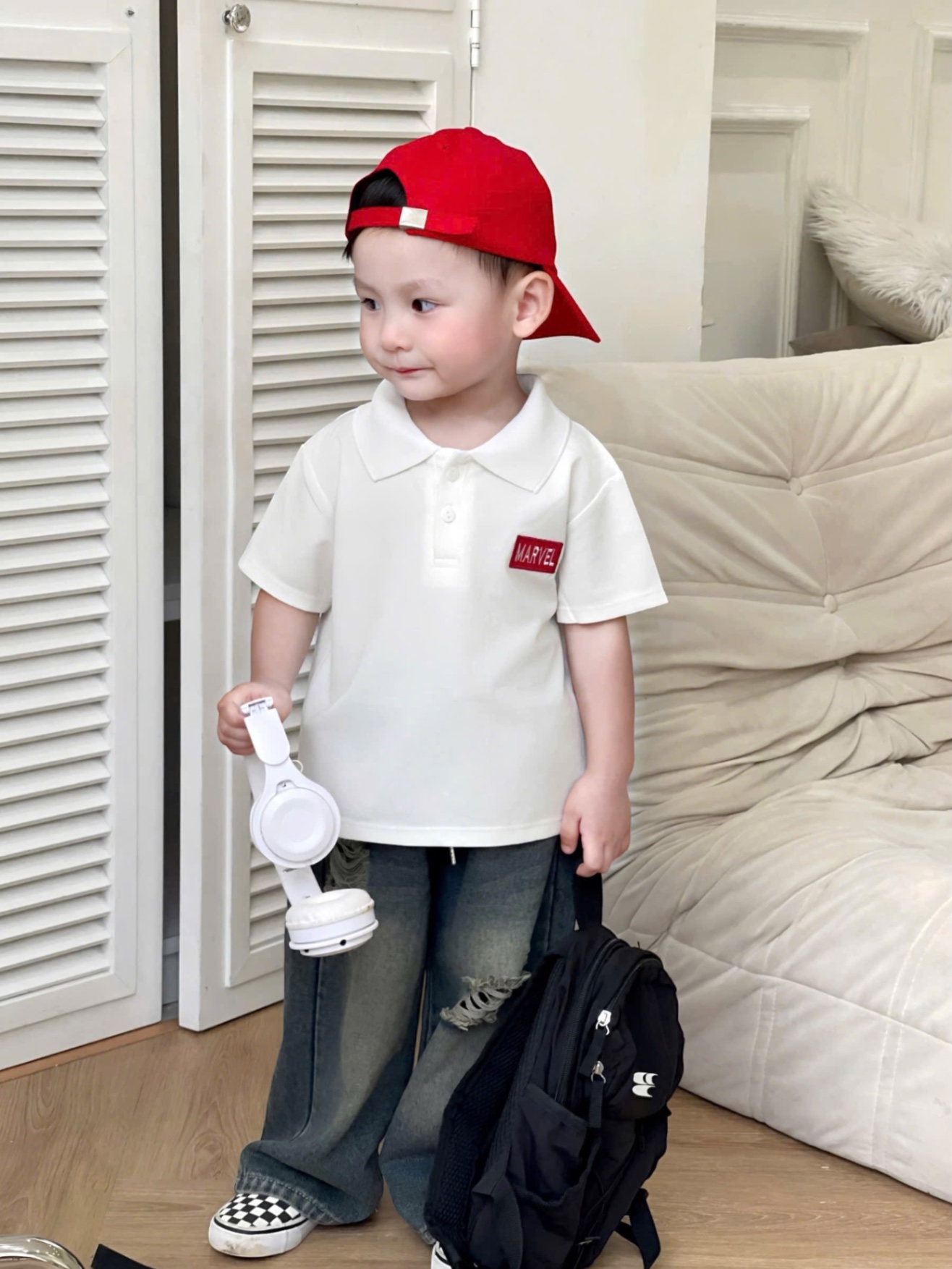 AB769 - SET 2 ÁO POLO BÉ TRAI CỘC TAY MARVEL