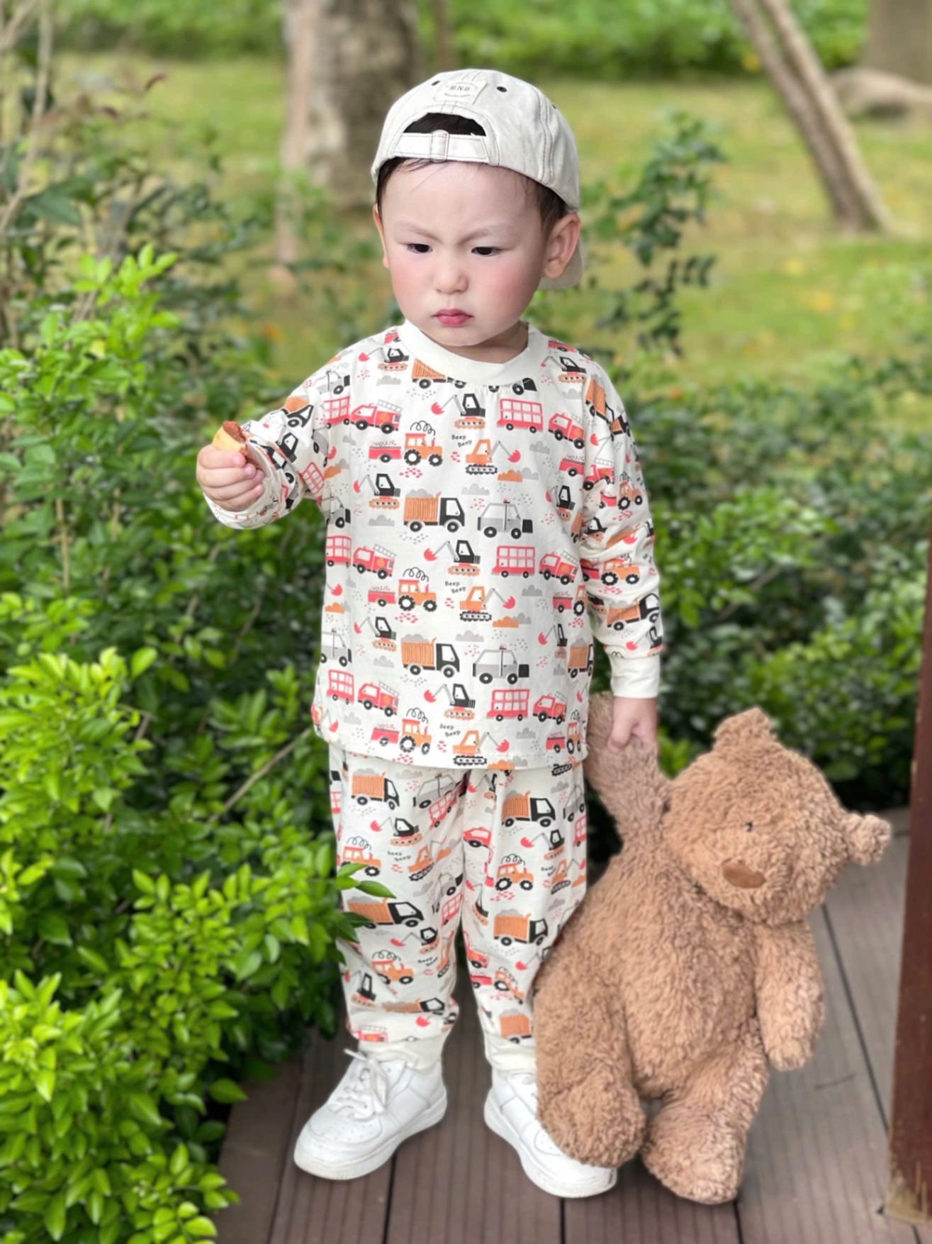 T856 - SET 2 BỘ BÉ TRAI DÀI TAY OTO kẻ trắng
