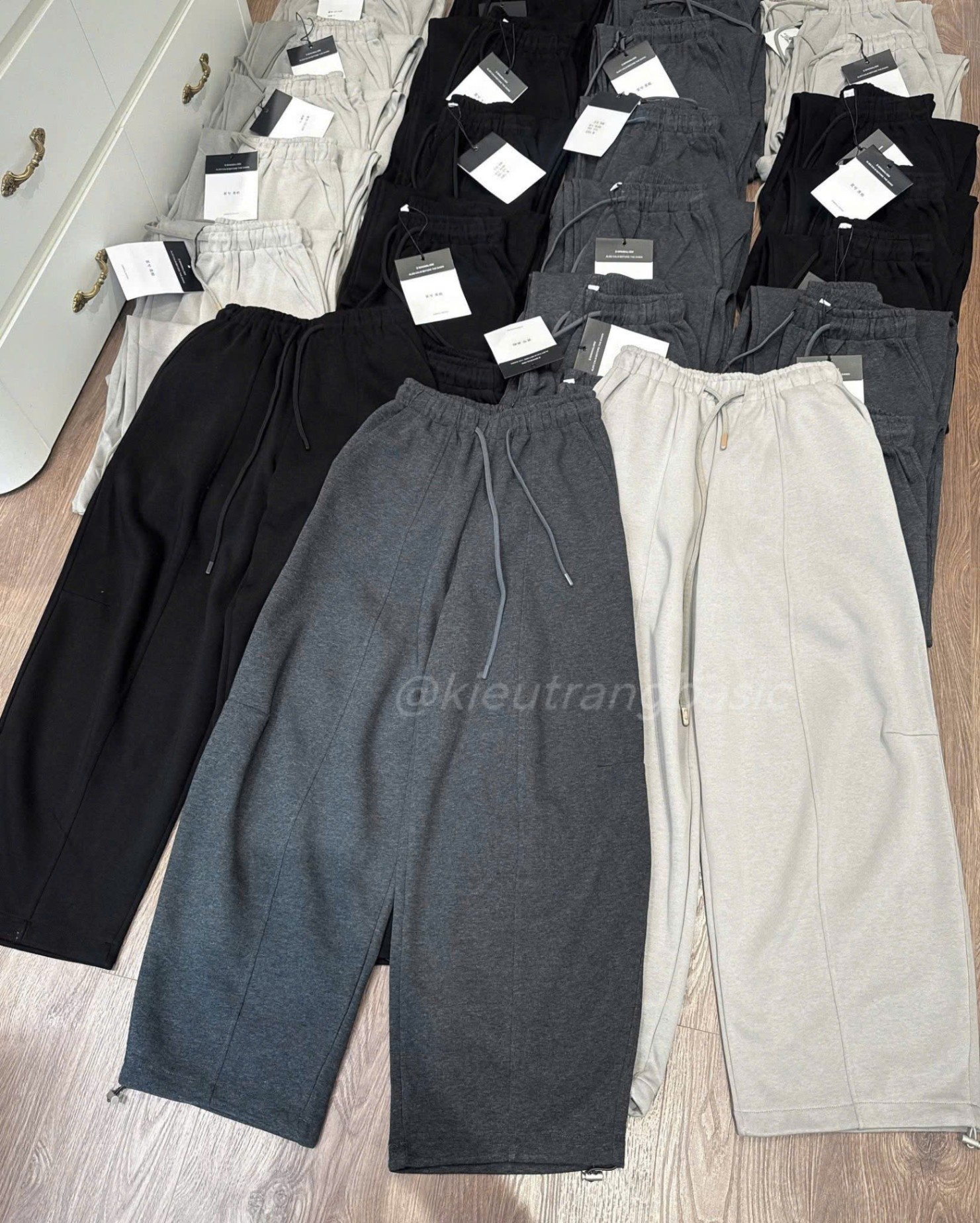 QNU623 - QUẦN MÌ NỈ BAGGY SUÔNG RÚT GẤU M406