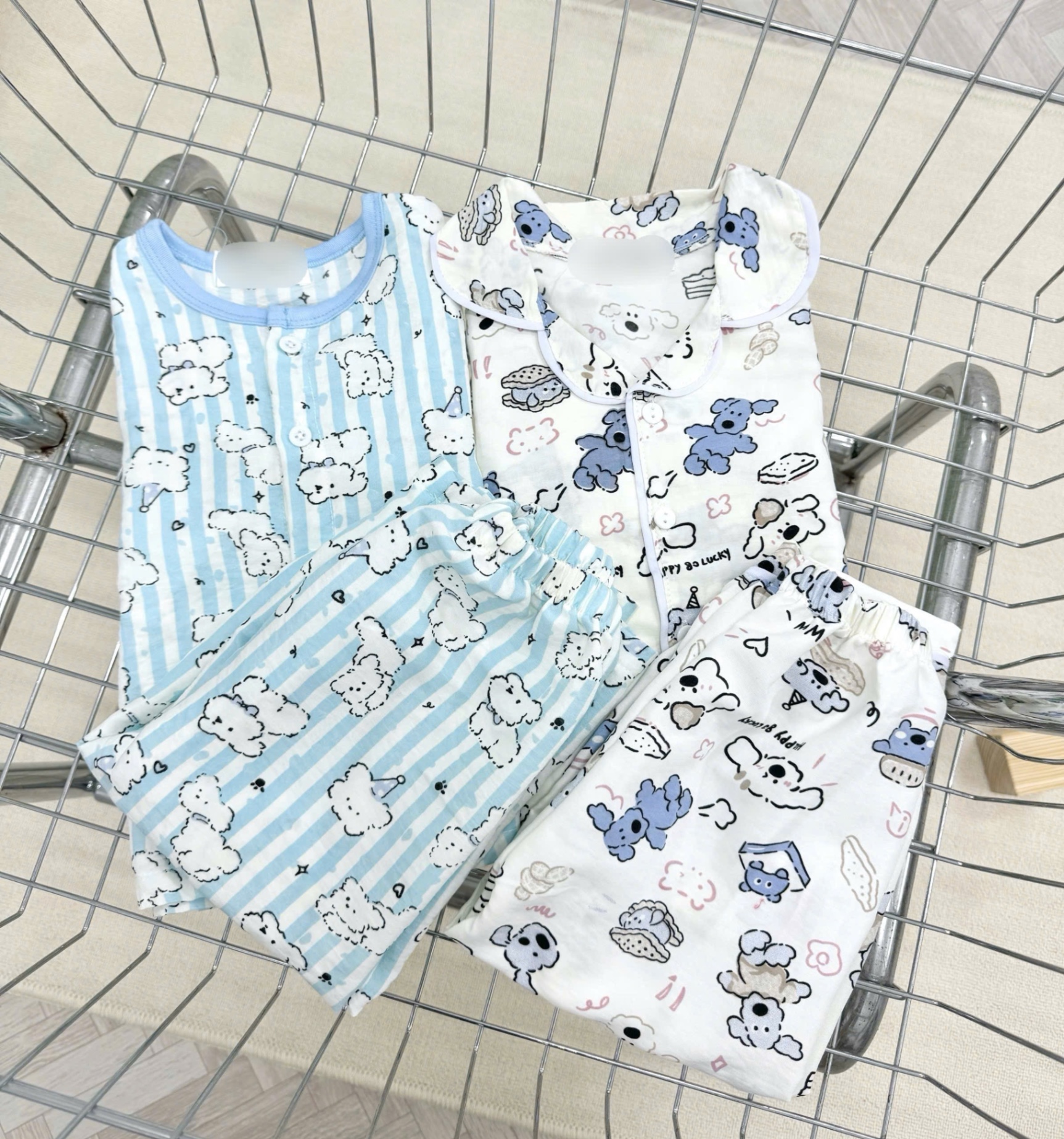 G730 - SET 2 BỘ BÉ PYJAMA DÀI TAY HOẠ TIẾT CÚN