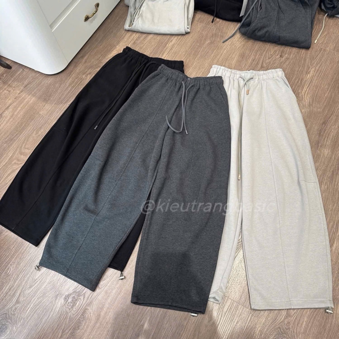 QNU623 - QUẦN MÌ NỈ BAGGY SUÔNG RÚT GẤU M406