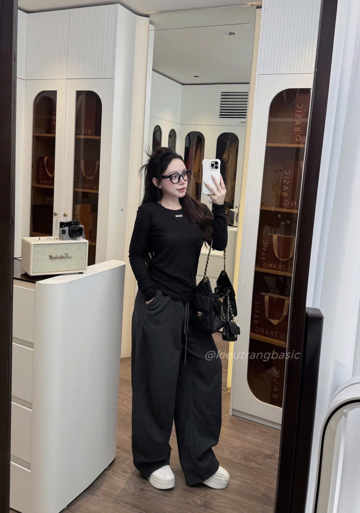 QNU623 - QUẦN MÌ NỈ BAGGY SUÔNG RÚT GẤU M406