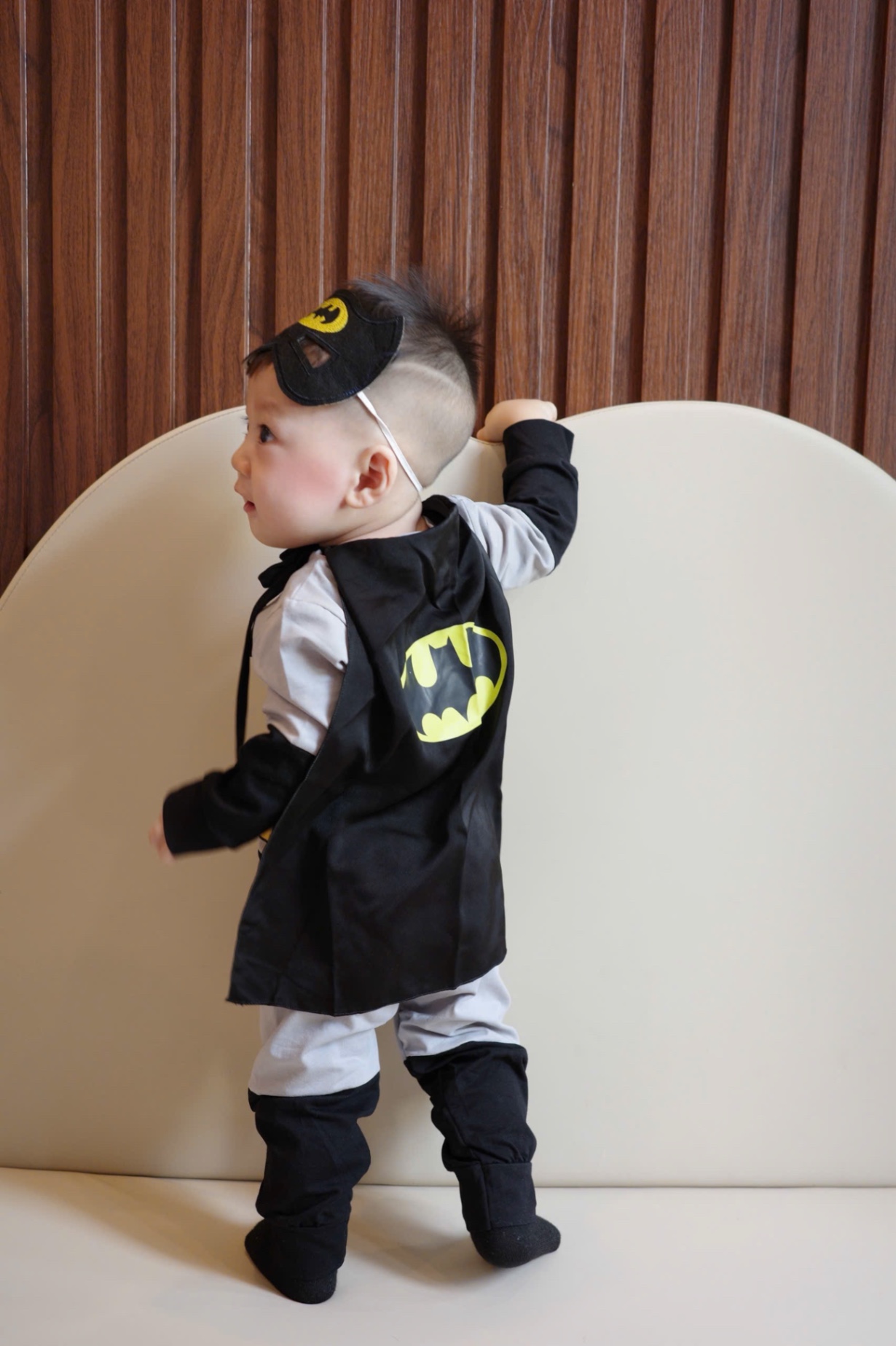T899 - SET BÉ TRAI 4CT DÀI TAY BATMAN XÁM TAY ĐEN KÈM CHOÀNG