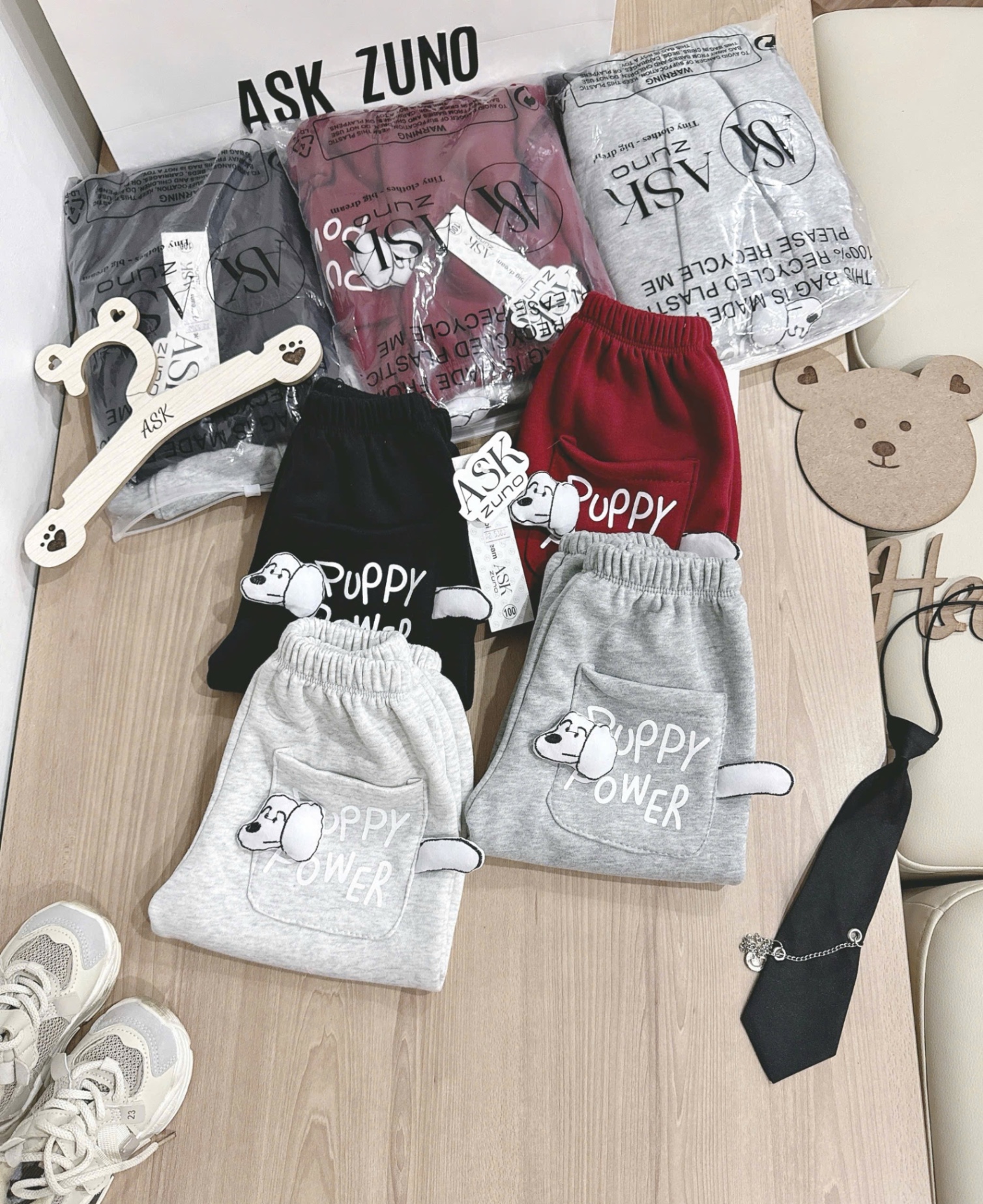 QB332 - SET 2 QUẦN NỈ BÉ TRAI TÚI PUPPY