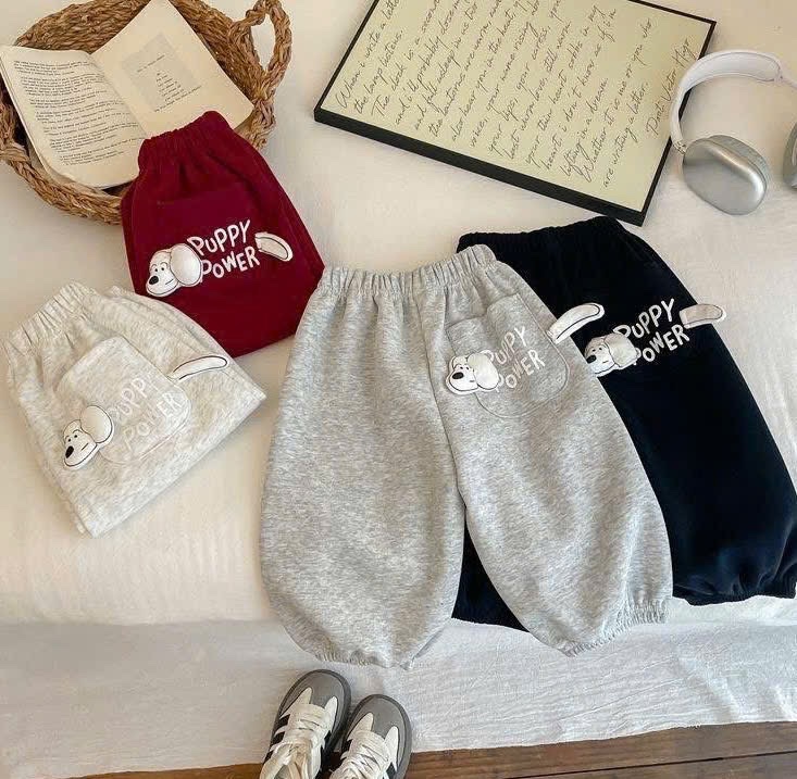QB332 - SET 2 QUẦN NỈ BÉ TRAI TÚI PUPPY