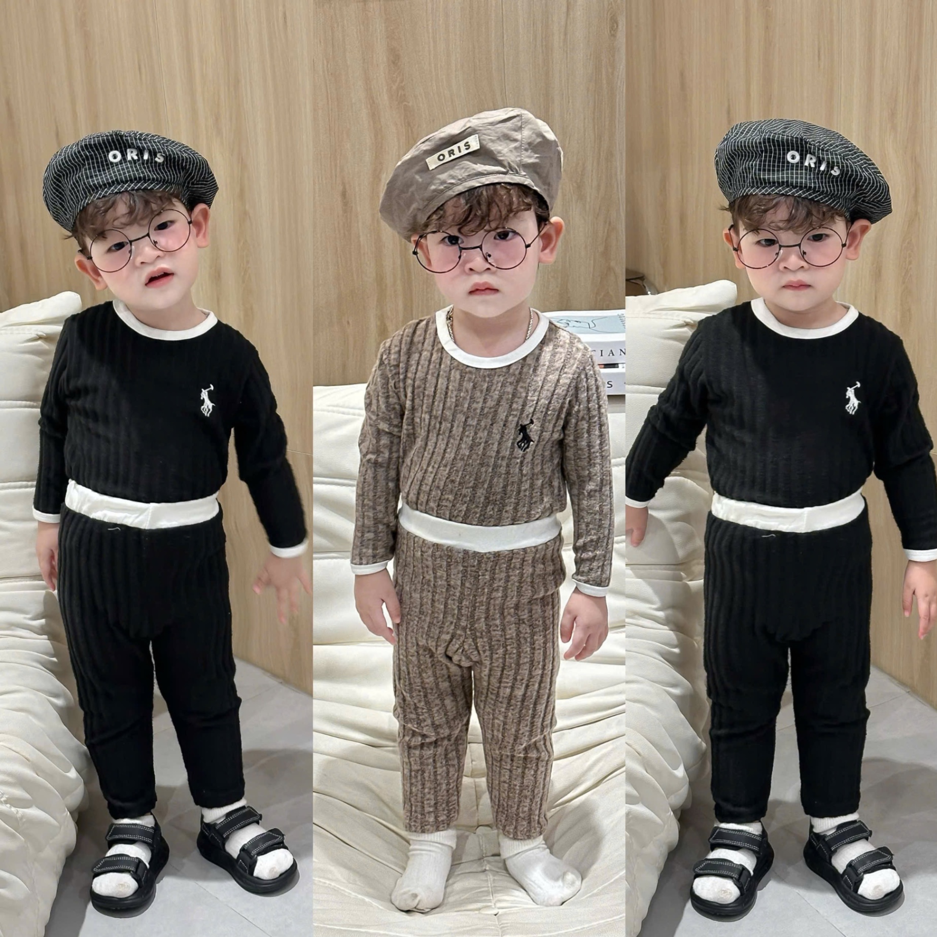 T911 - SET 2 BỘ BÉ TRAI ĐŨA LÔNG DÀI TAY KỊ SĨ CỔ VIỀN