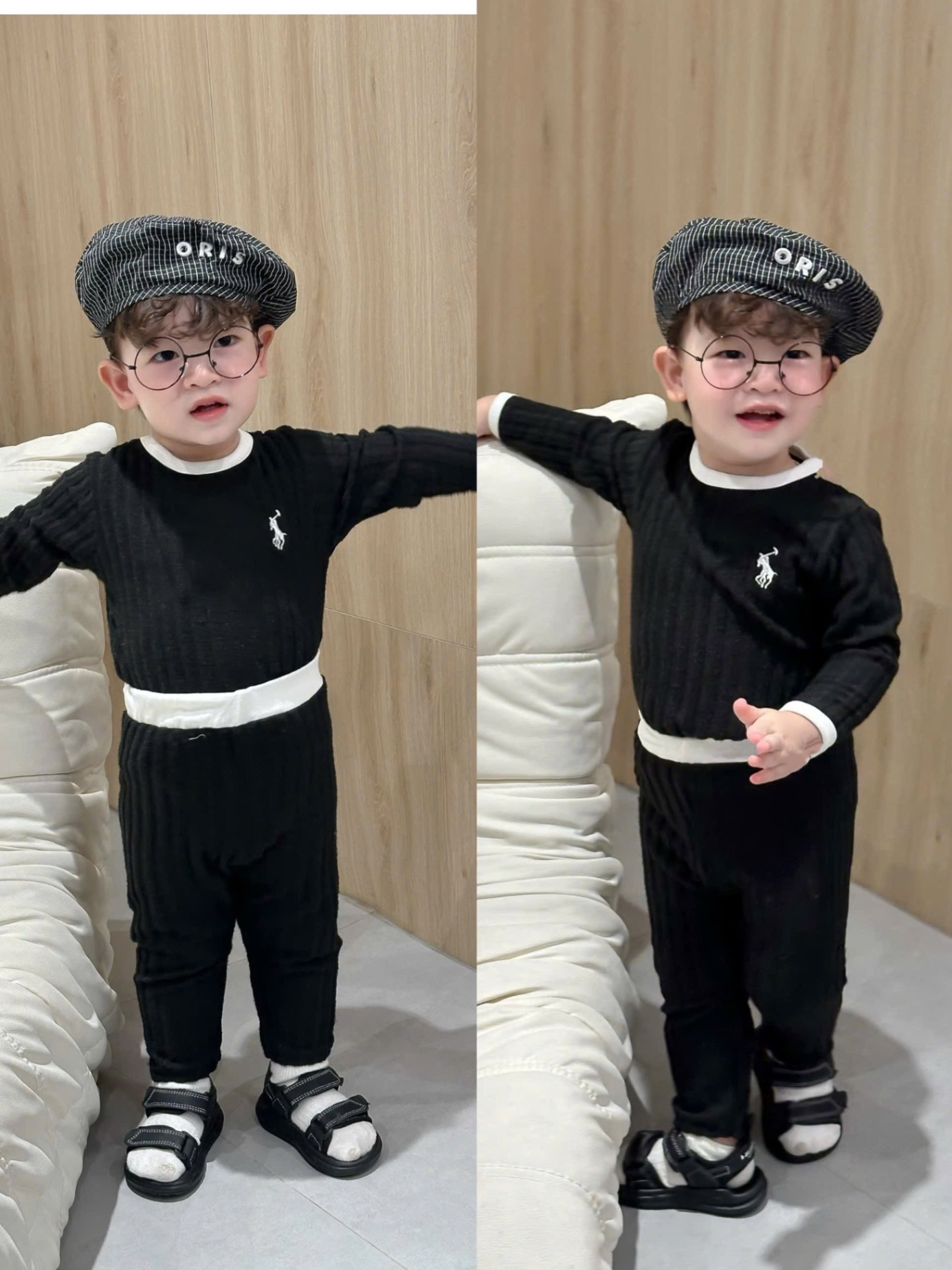 T911 - SET 2 BỘ BÉ TRAI ĐŨA LÔNG DÀI TAY KỊ SĨ CỔ VIỀN