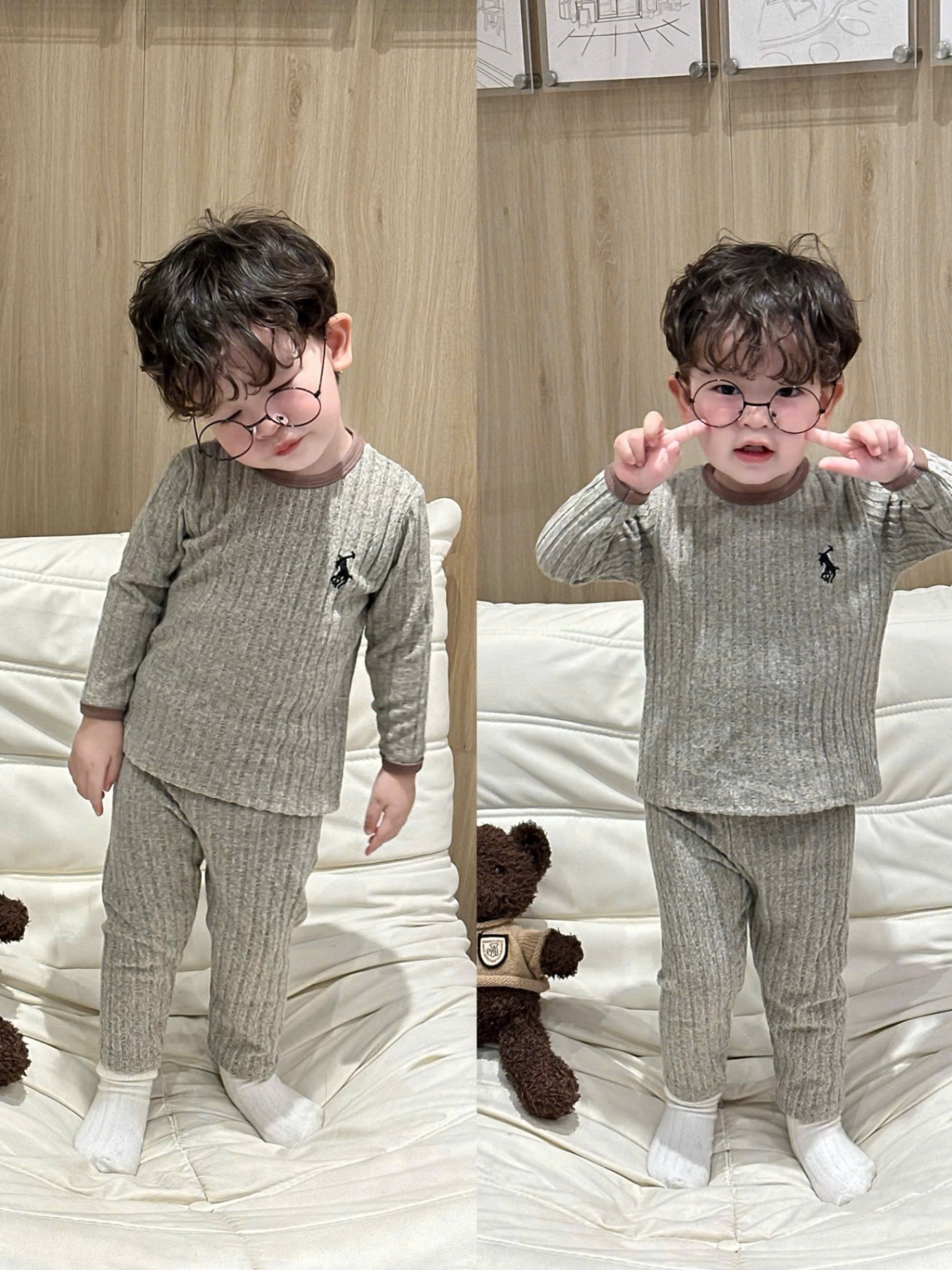T911 - SET 2 BỘ BÉ TRAI ĐŨA LÔNG DÀI TAY KỊ SĨ CỔ VIỀN
