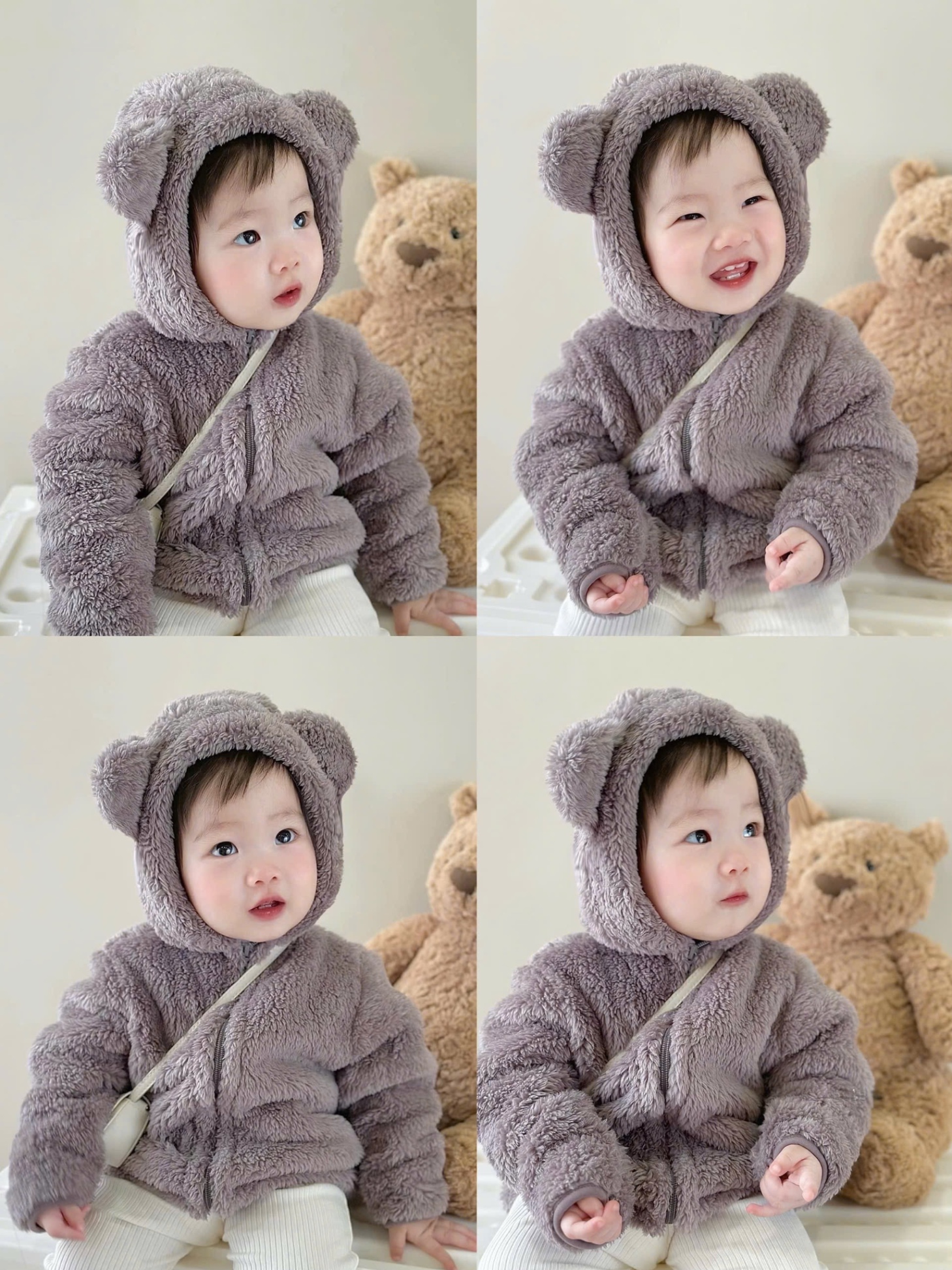 AB789 - ÁO KHOÁC LÔNG CỪU BÉ MŨ LIỀN