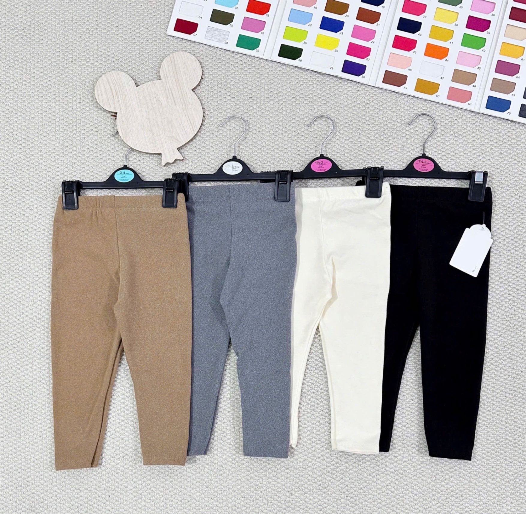 QB333 - SET 4 QUẦN BÉ GÁI ZIP LÔNG đen nâu xám be