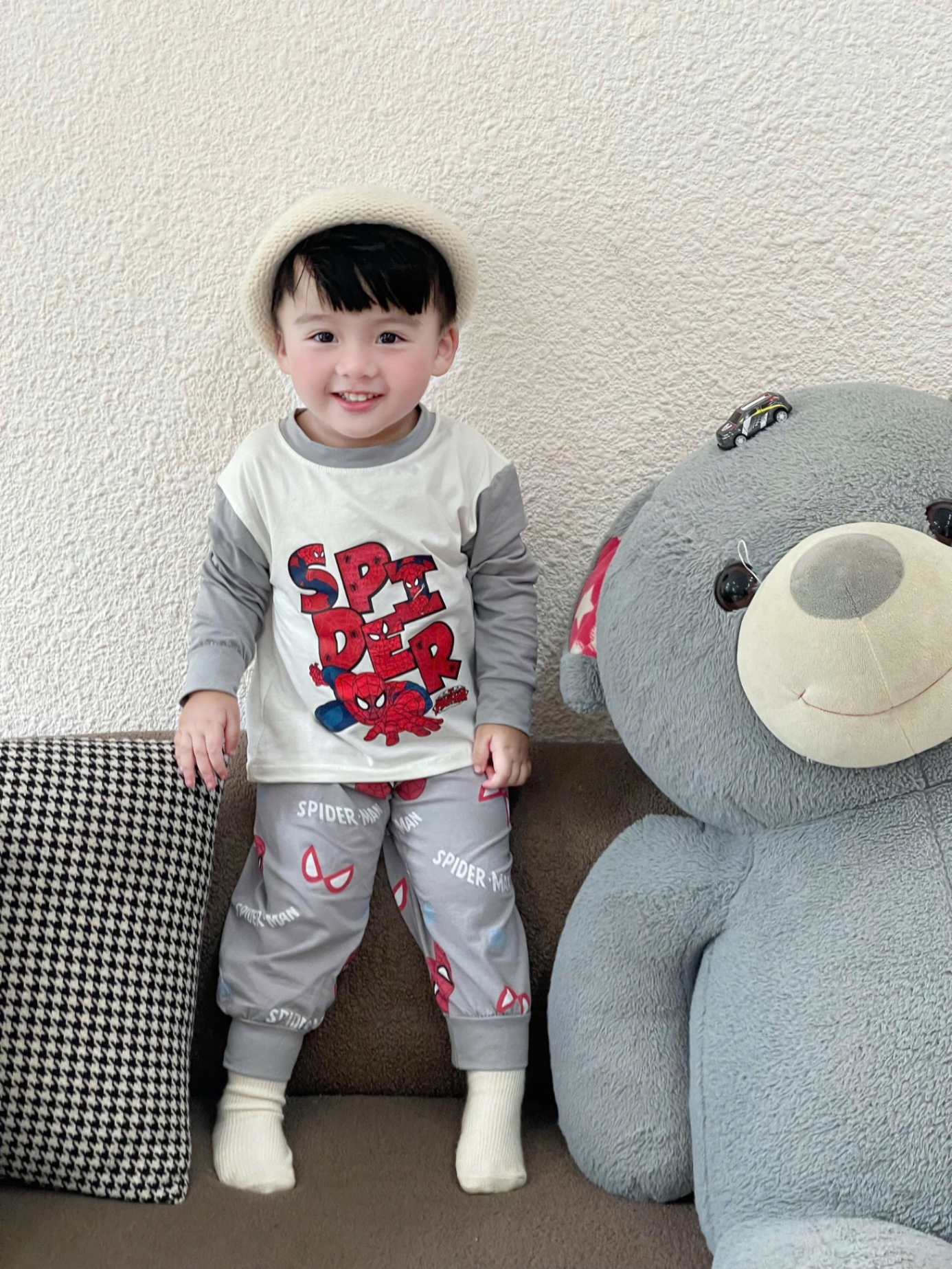 T929 - SET 2 BỘ BÉ TRAI DÀI TAY BATMAN xanh trắng
