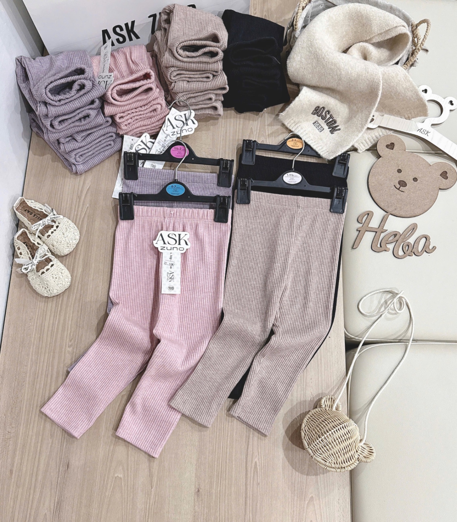 QB334 - SET 2 QUẦN BÉ GÁI LEGGING LEN TĂM LOẠI ĐẸP