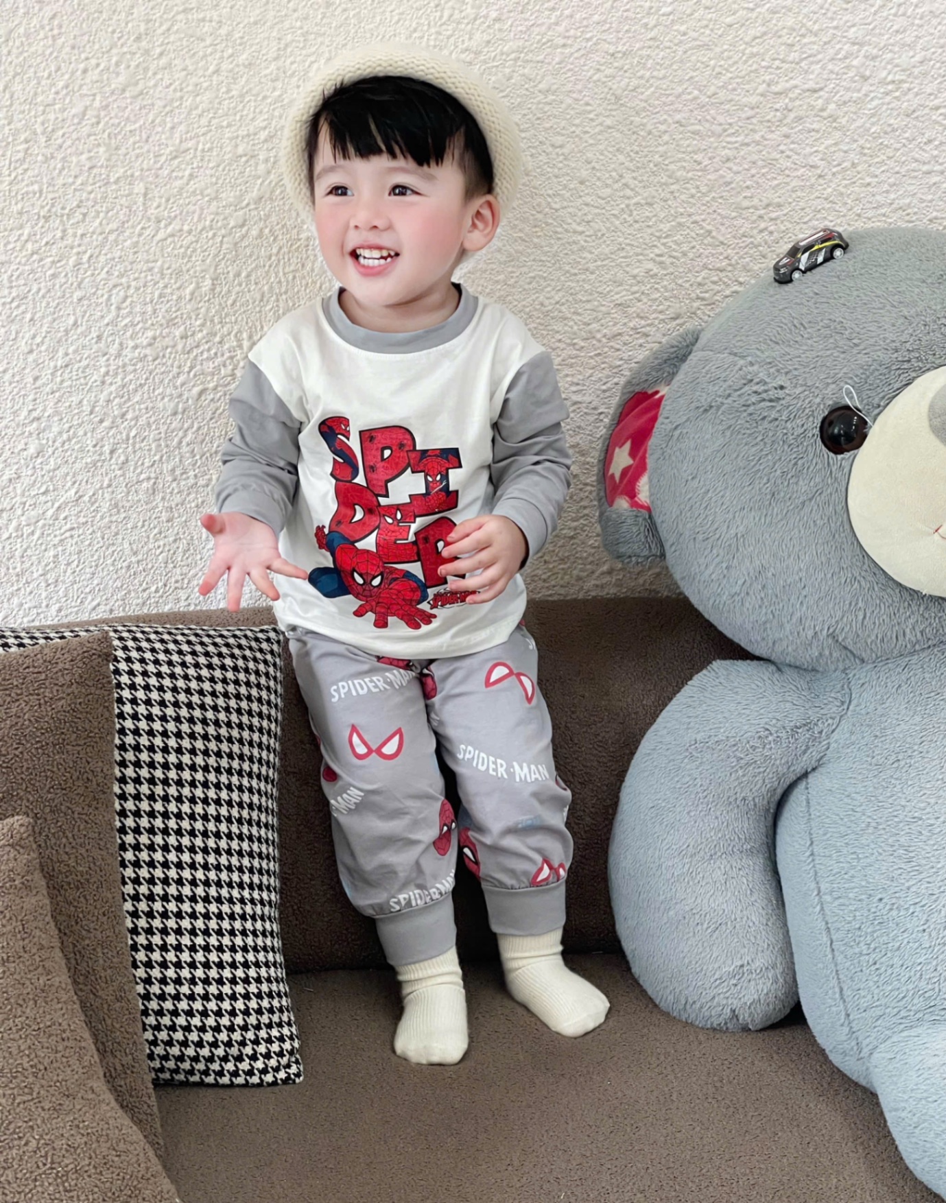 T929 - SET 2 BỘ BÉ TRAI DÀI TAY BATMAN xanh trắng