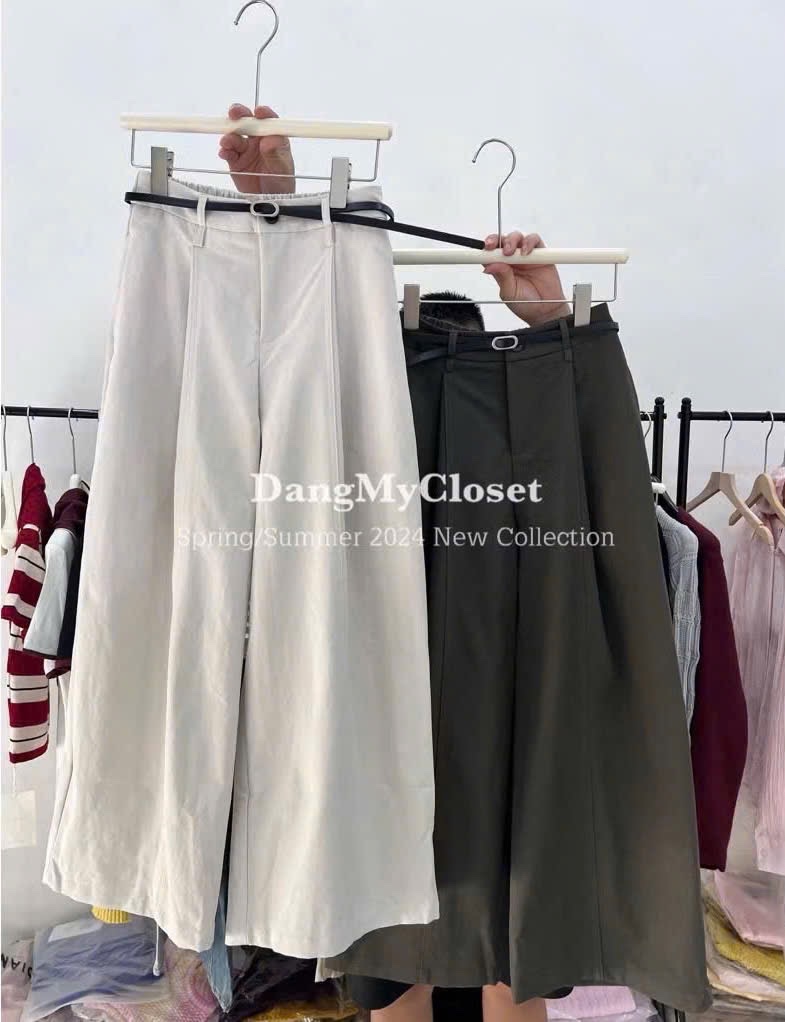 QNU628 - QUẦN KAKI SUÔNG ỐNG RỘNG CHUN SAU M6399