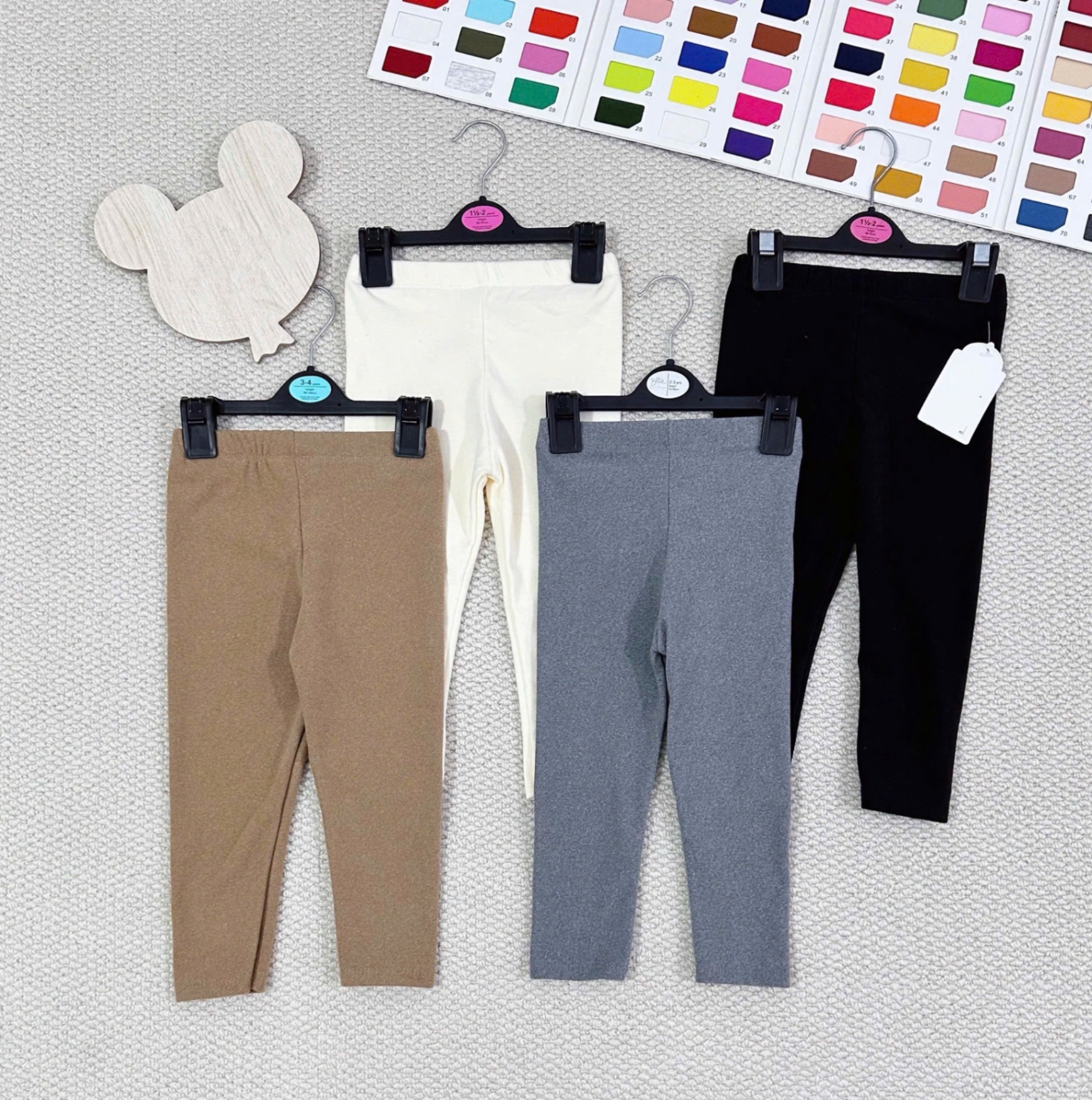 QB333 - SET 4 QUẦN BÉ GÁI ZIP LÔNG đen nâu xám be