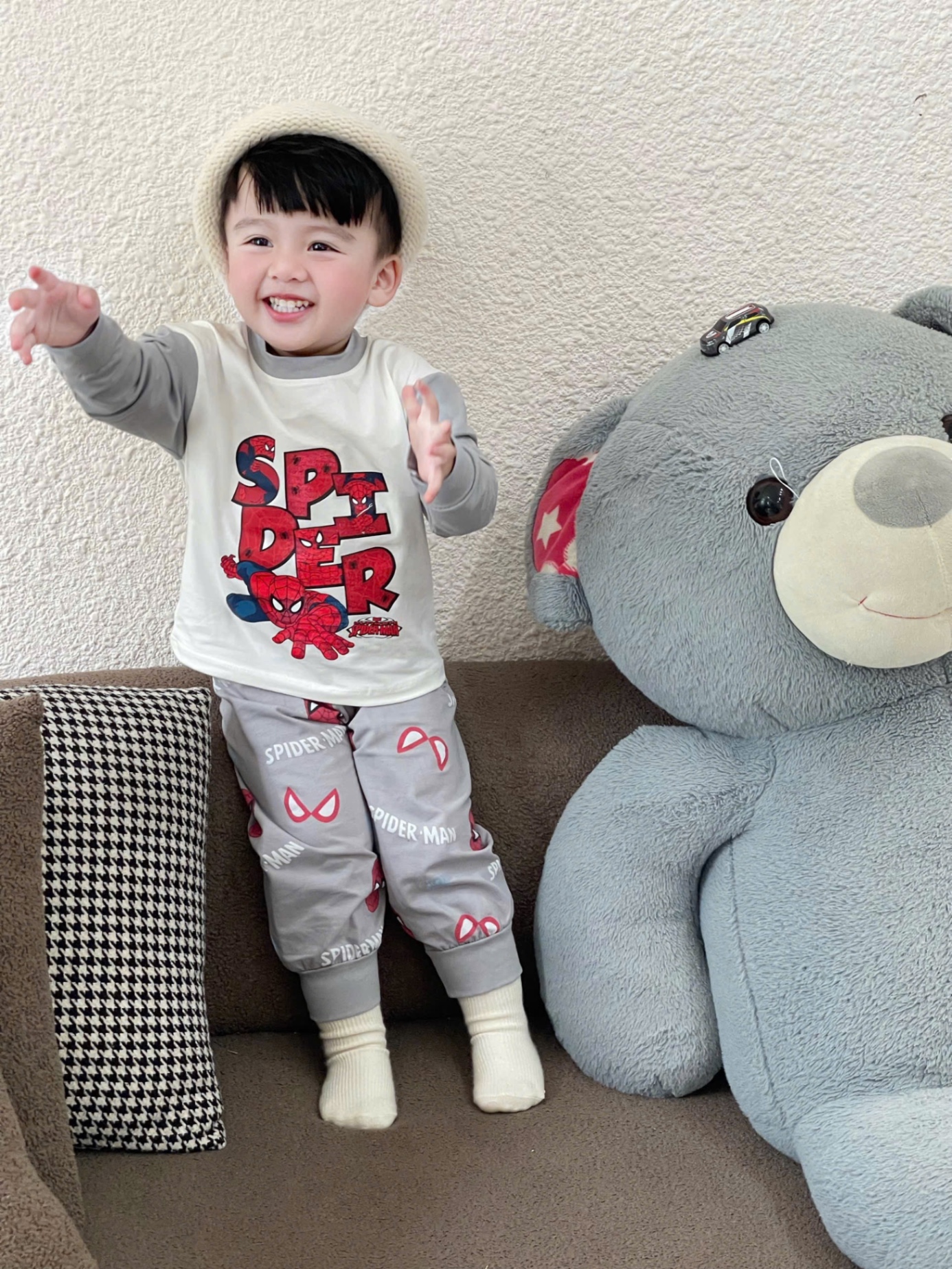 T929 - SET 2 BỘ BÉ TRAI DÀI TAY BATMAN xanh trắng