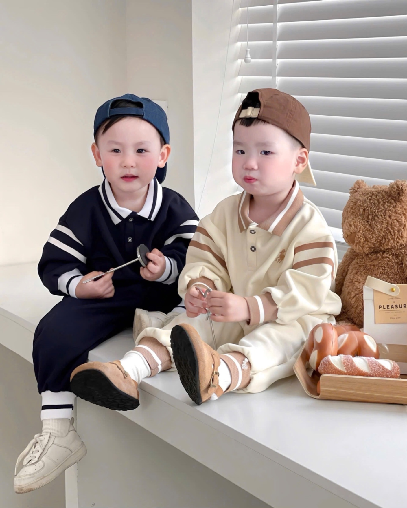 T933 - BỘ NỈ BÉ TRAI HAIDA CỔ POLO VIỀN THÊU KỊ SĨ